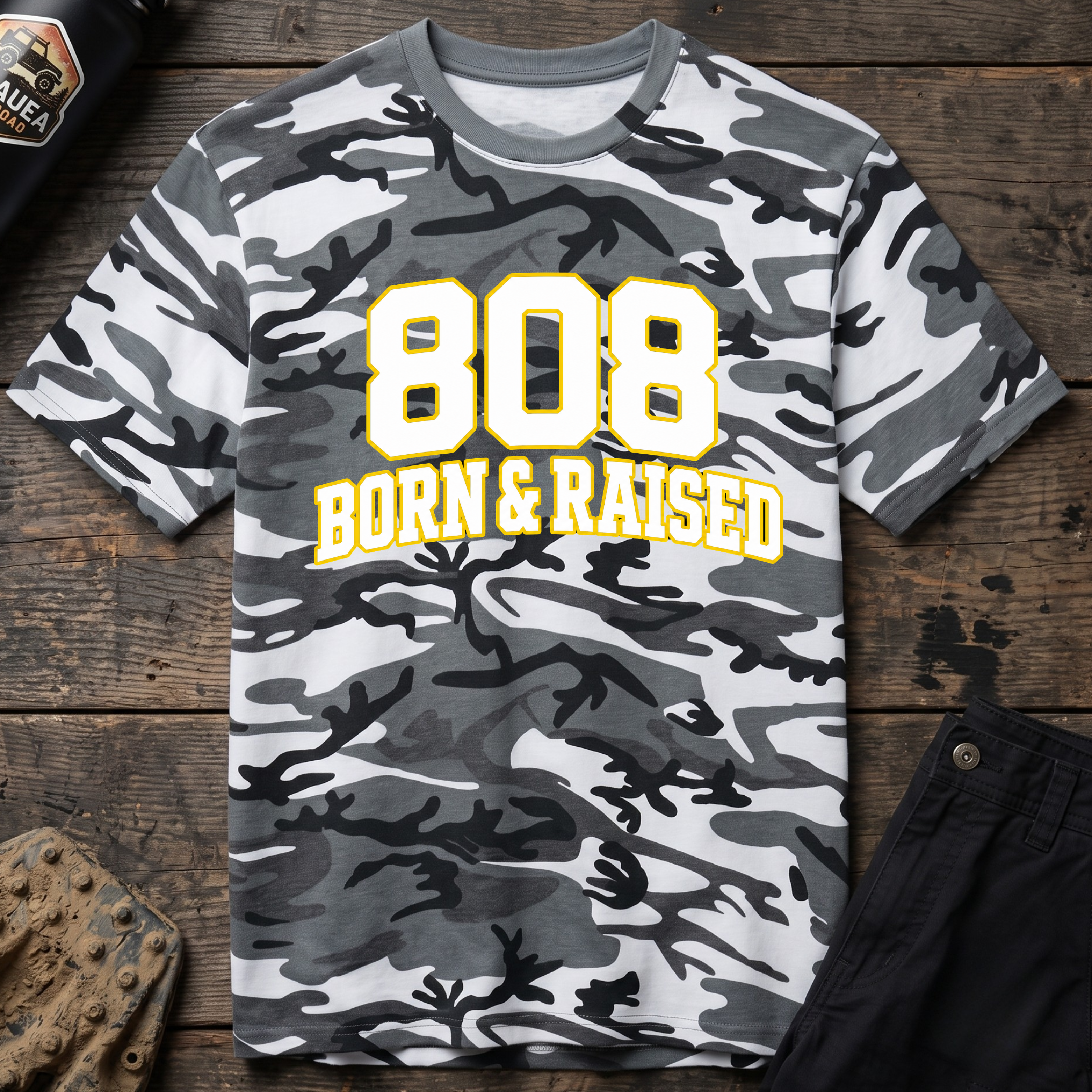 808 Born & Raised Camo T-Shirt
