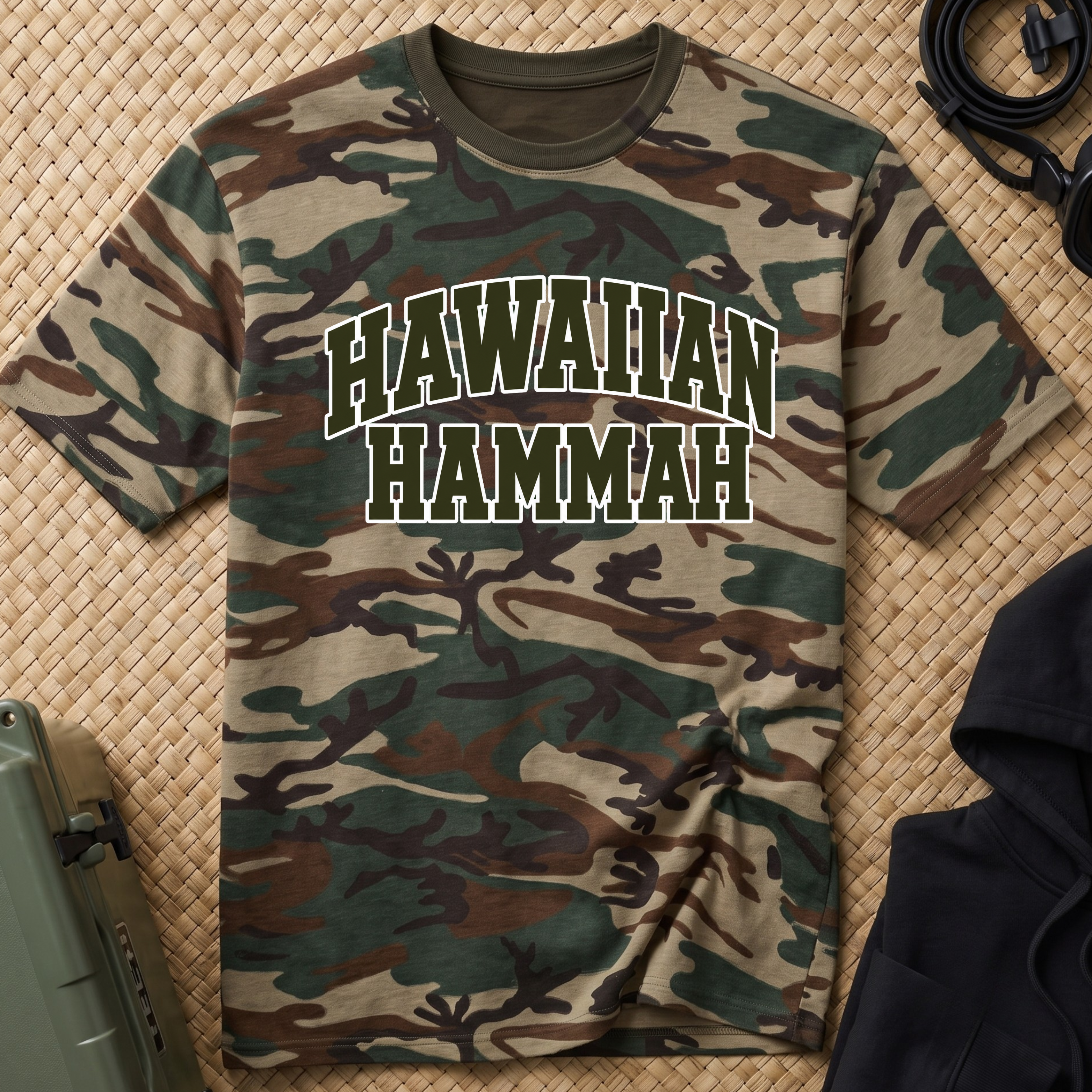 Camo Tee — "Hawaiian Hammah" Graphic Shirt for Island Style & Casual Wear