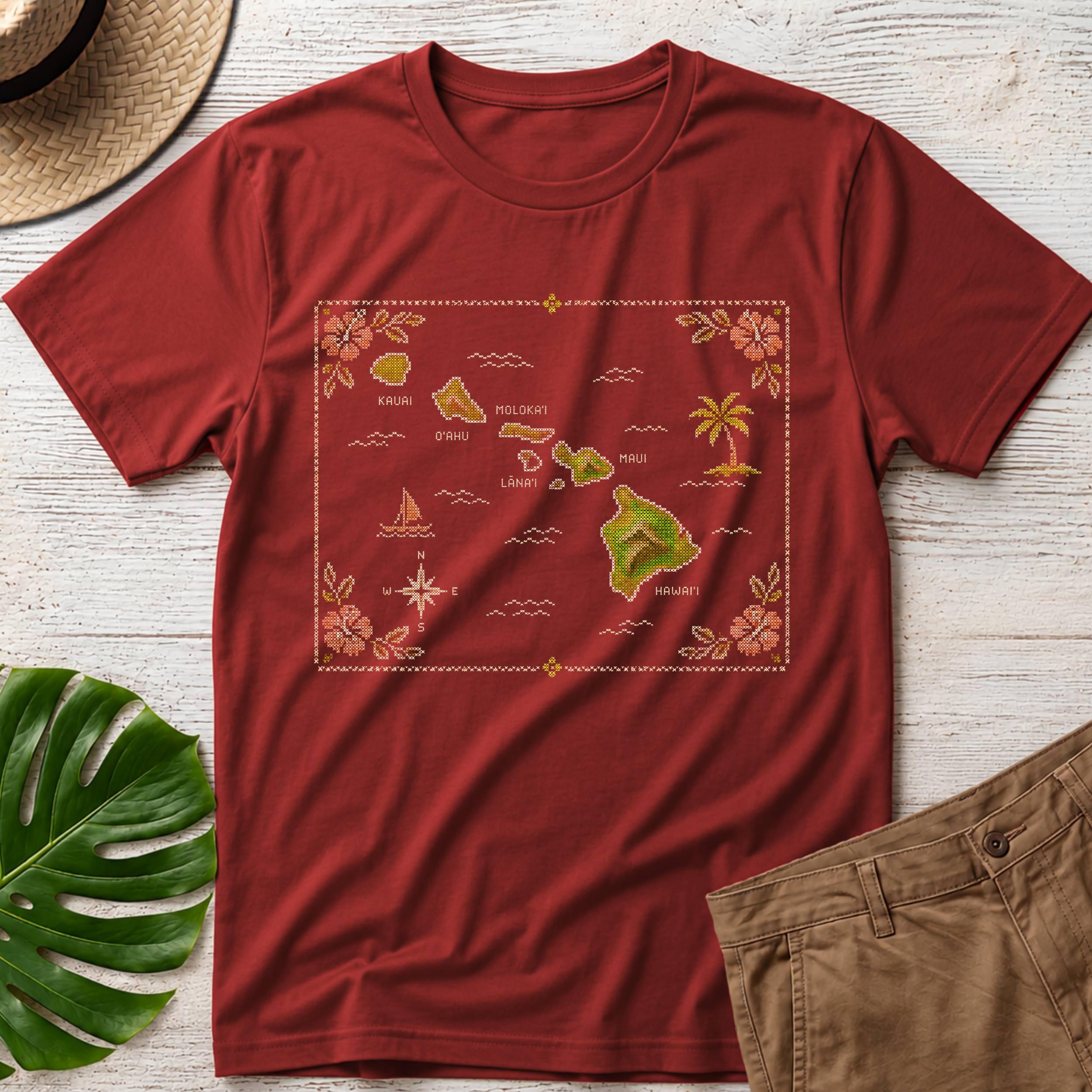 Hawaii Island Map T-Shirt