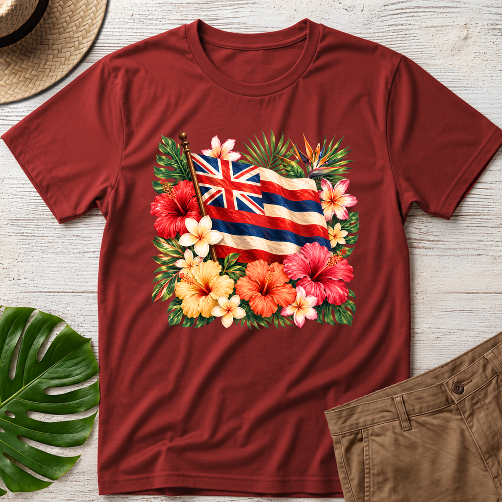 Hawaiian Flag Flowers T-Shirt