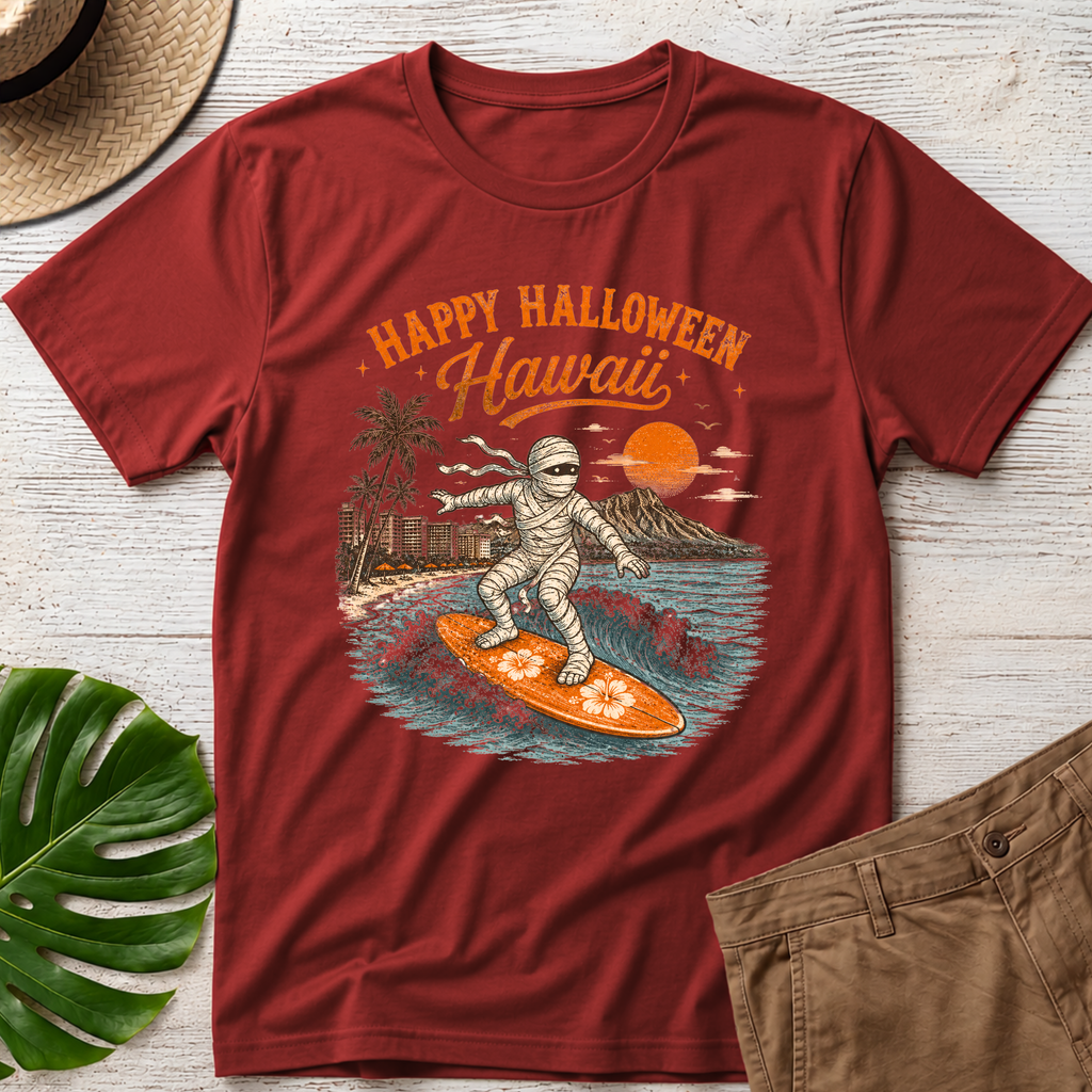 Surfing Mummy Halloween T-Shirt
