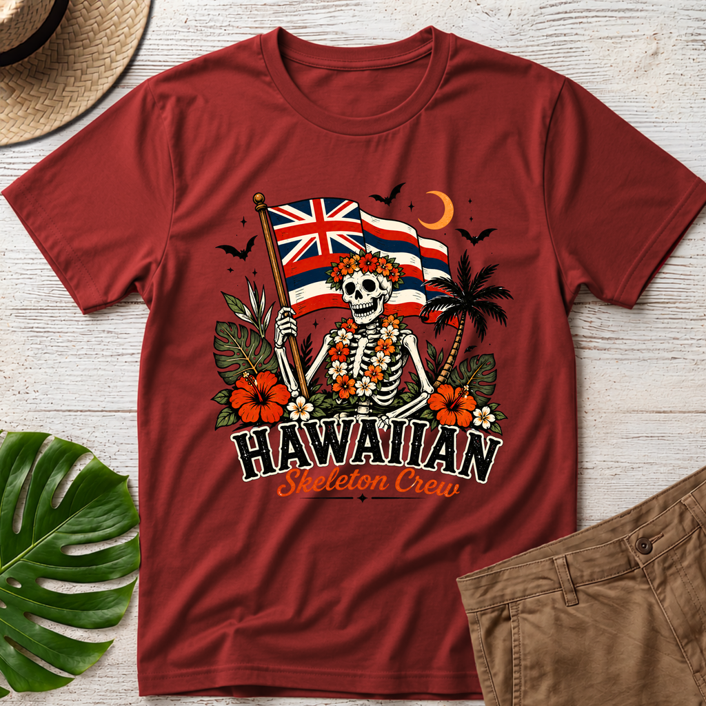 Hawaiian Skeleton Crew T-Shirt — Hawaiian Flag Skull Shirt