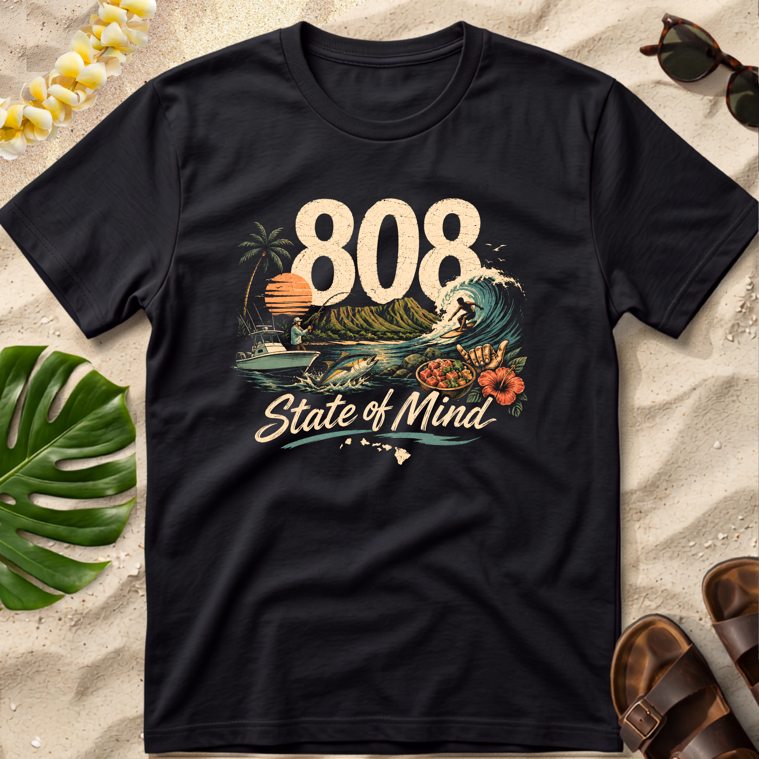 808 State of Mind Hawaiian T-Shirt