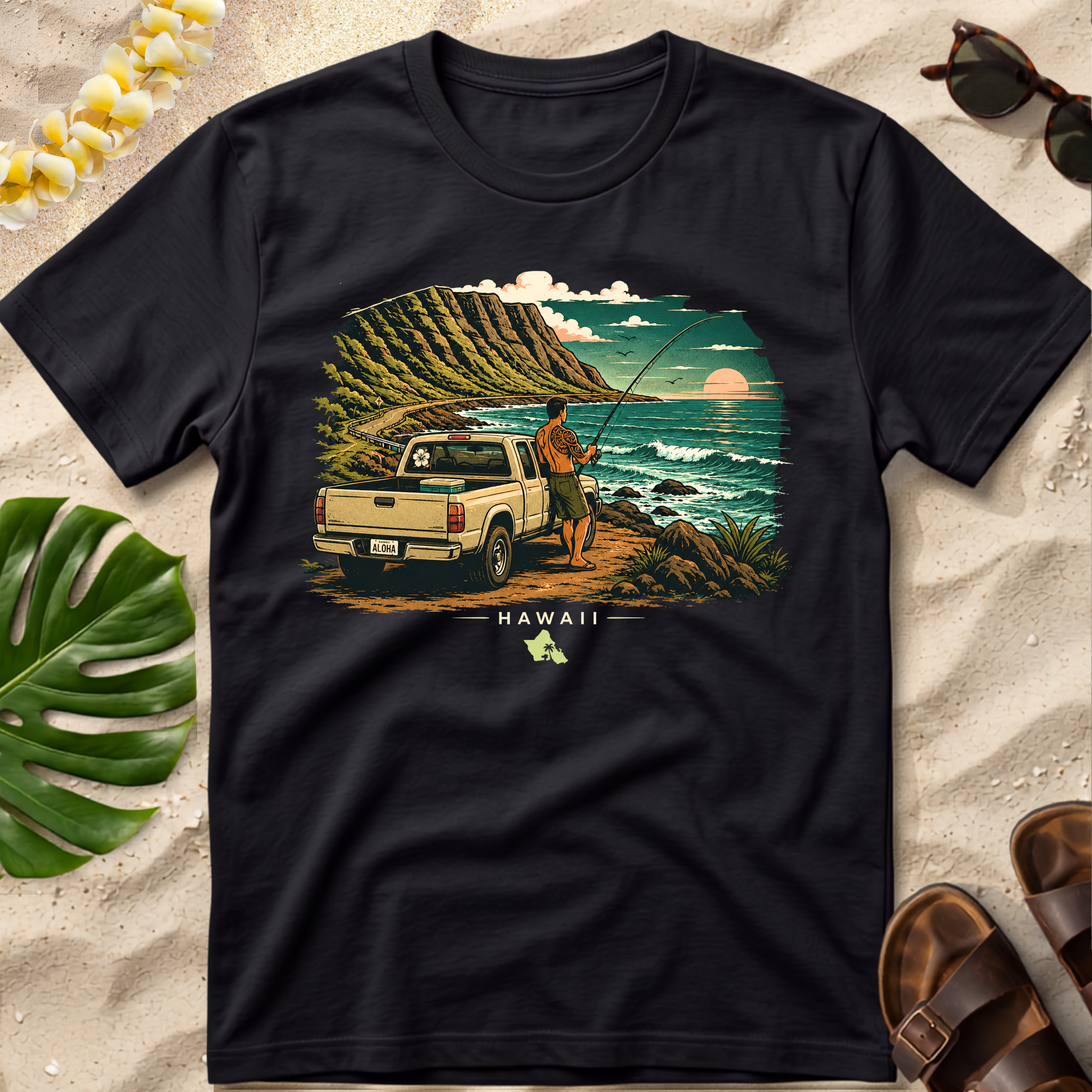 Pickup Truck Fishing T-Shirt