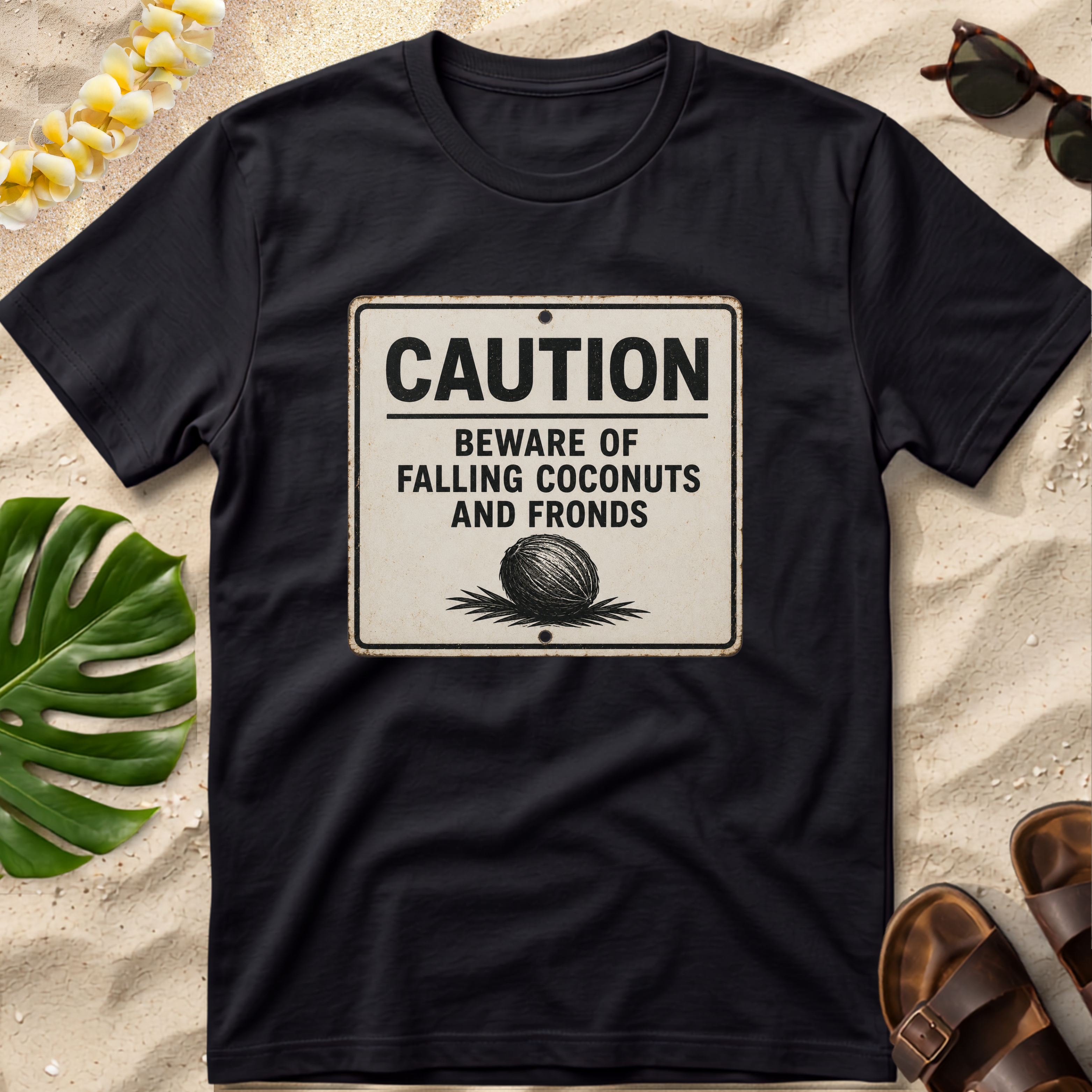 Caution: Beware of Falling Coconuts and Fronds T-Shirt