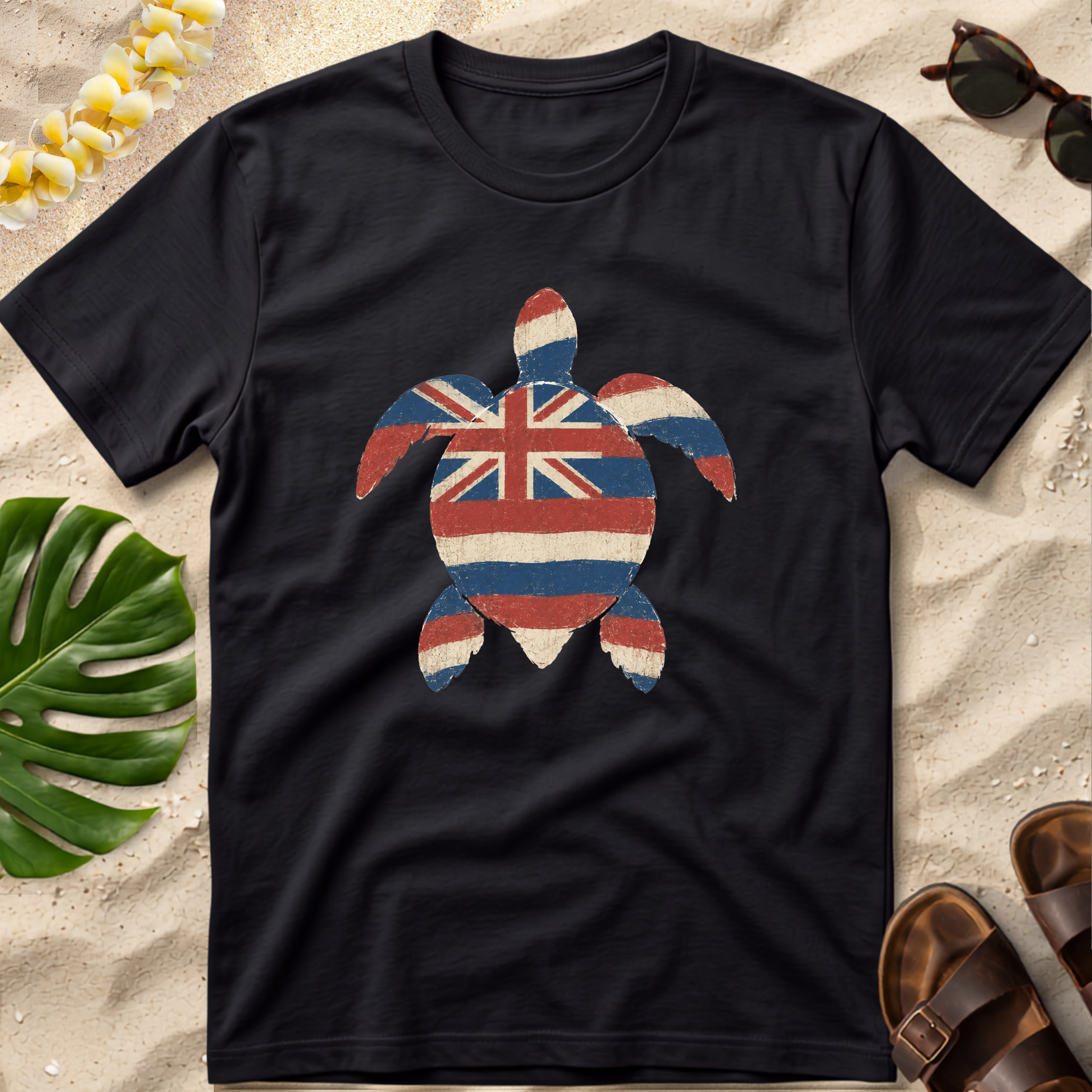 Hawaiian Sea Turtle Flag T-Shirt