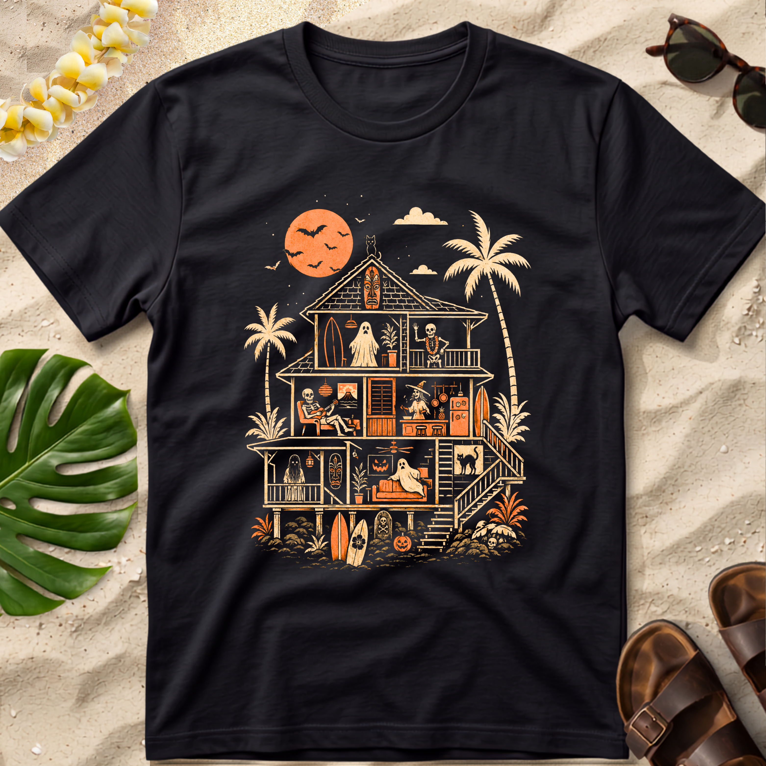 Hawaii Haunted House Halloween T-Shirt