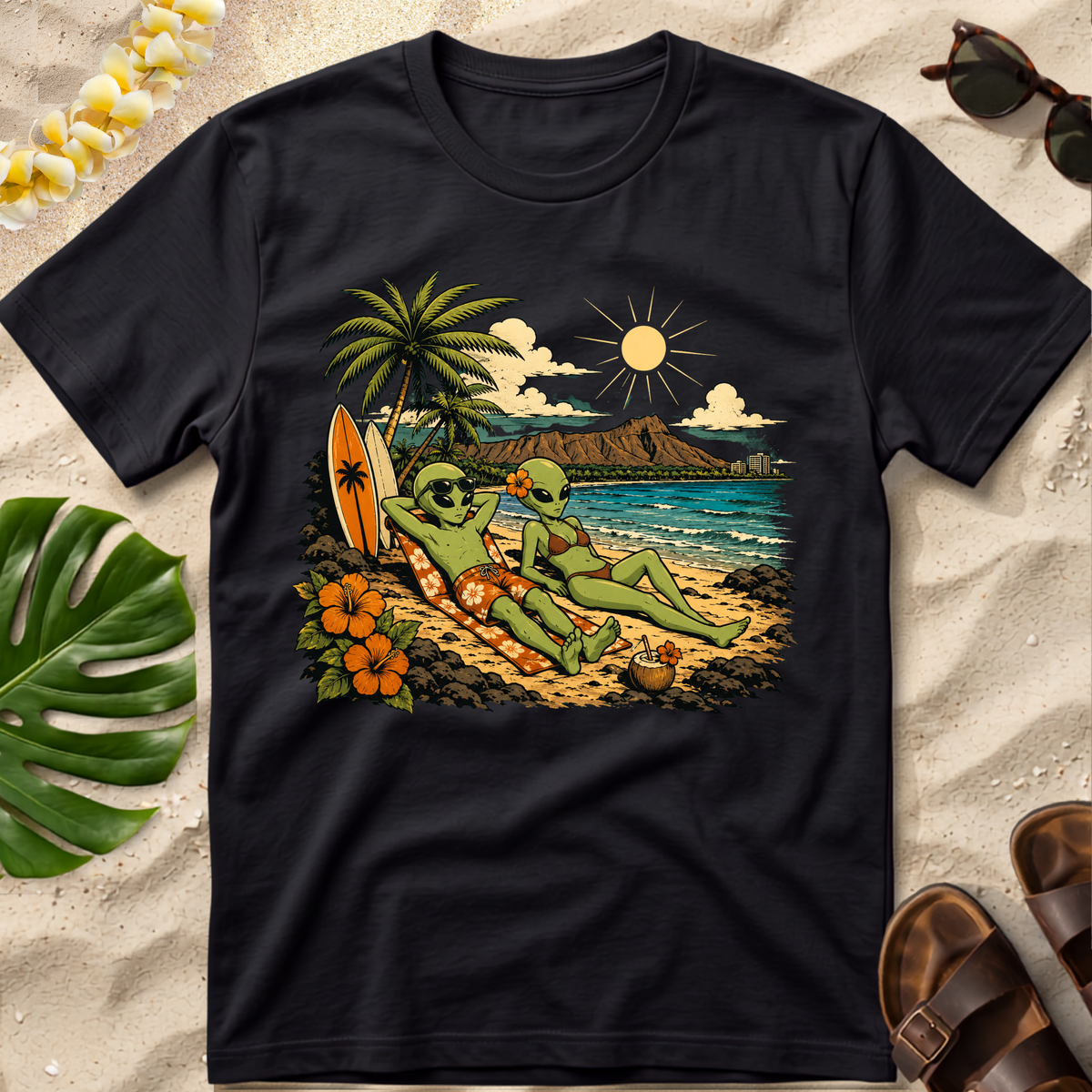 Alien Surfers Hawaiian T‑Shirt