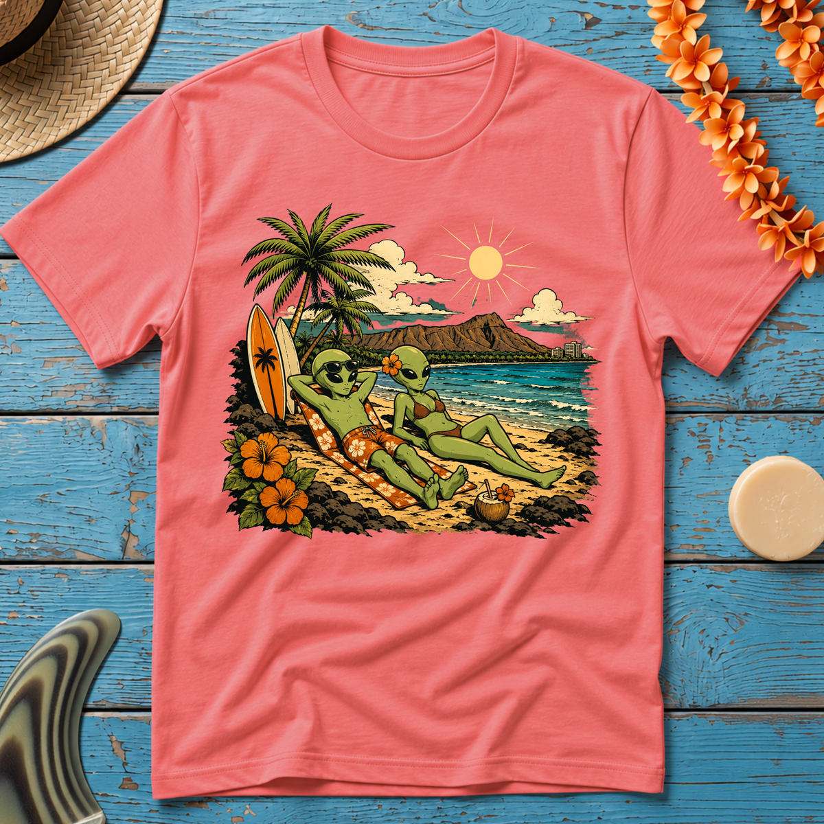 Alien Surfers Hawaiian T‑Shirt