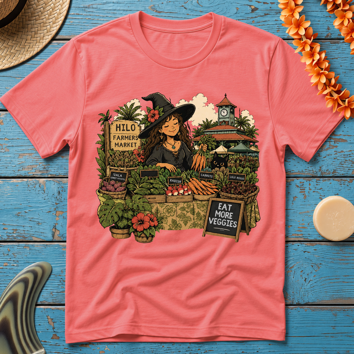 Farmers Market Witch T-Shirt — Hilo Local Produce Graphic Tee