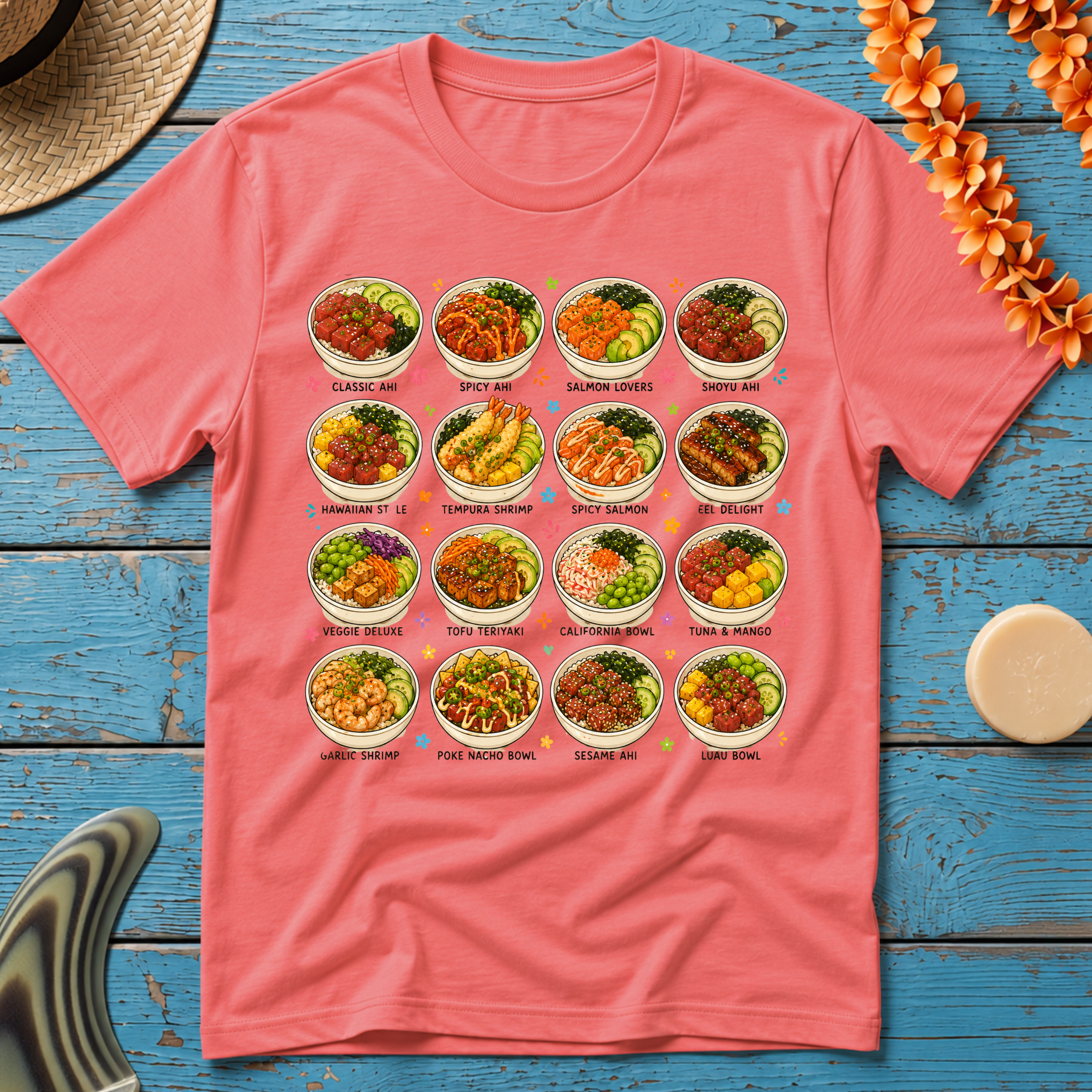 Poke Bowls Hawaiian T-Shirt