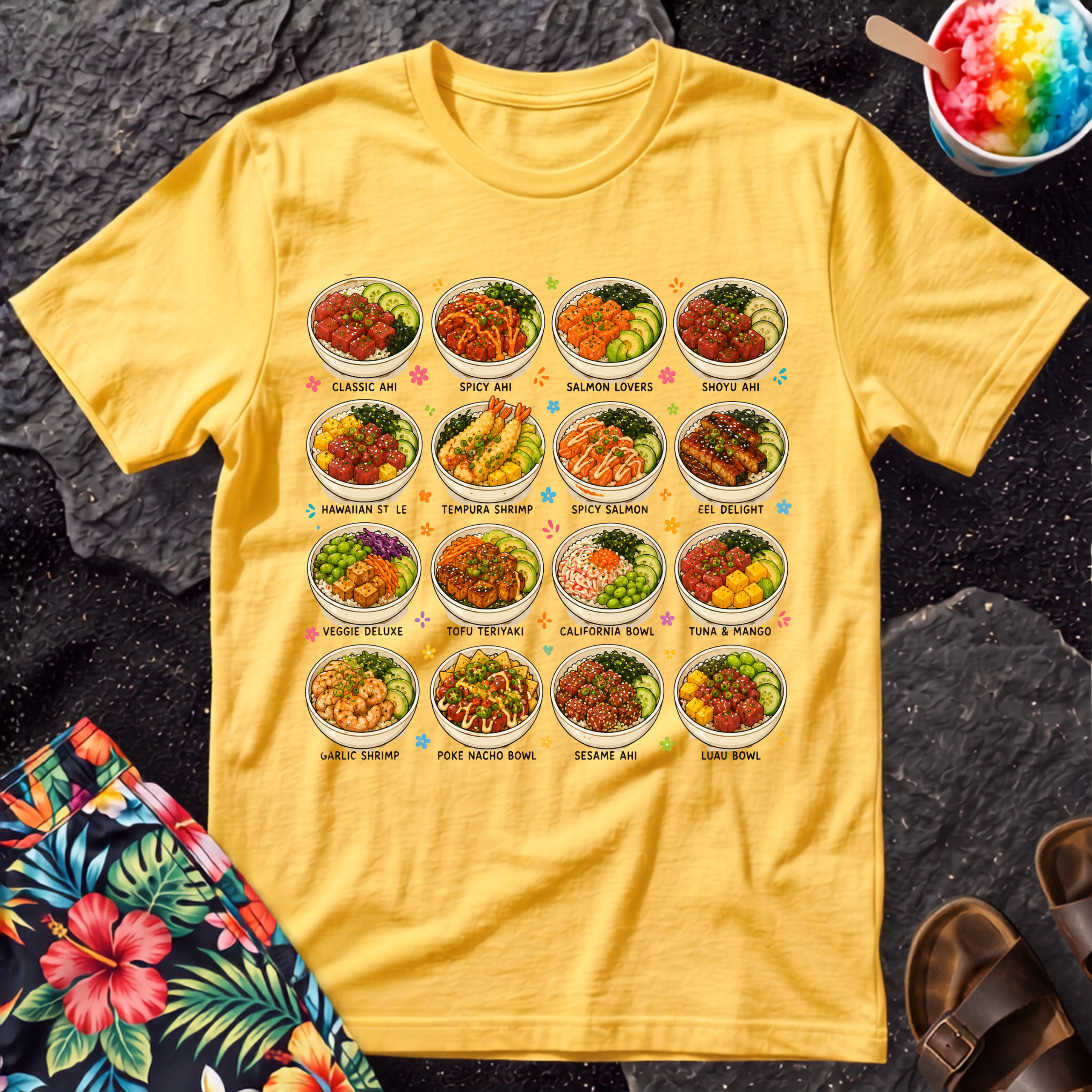 Poke Bowls Hawaiian T-Shirt