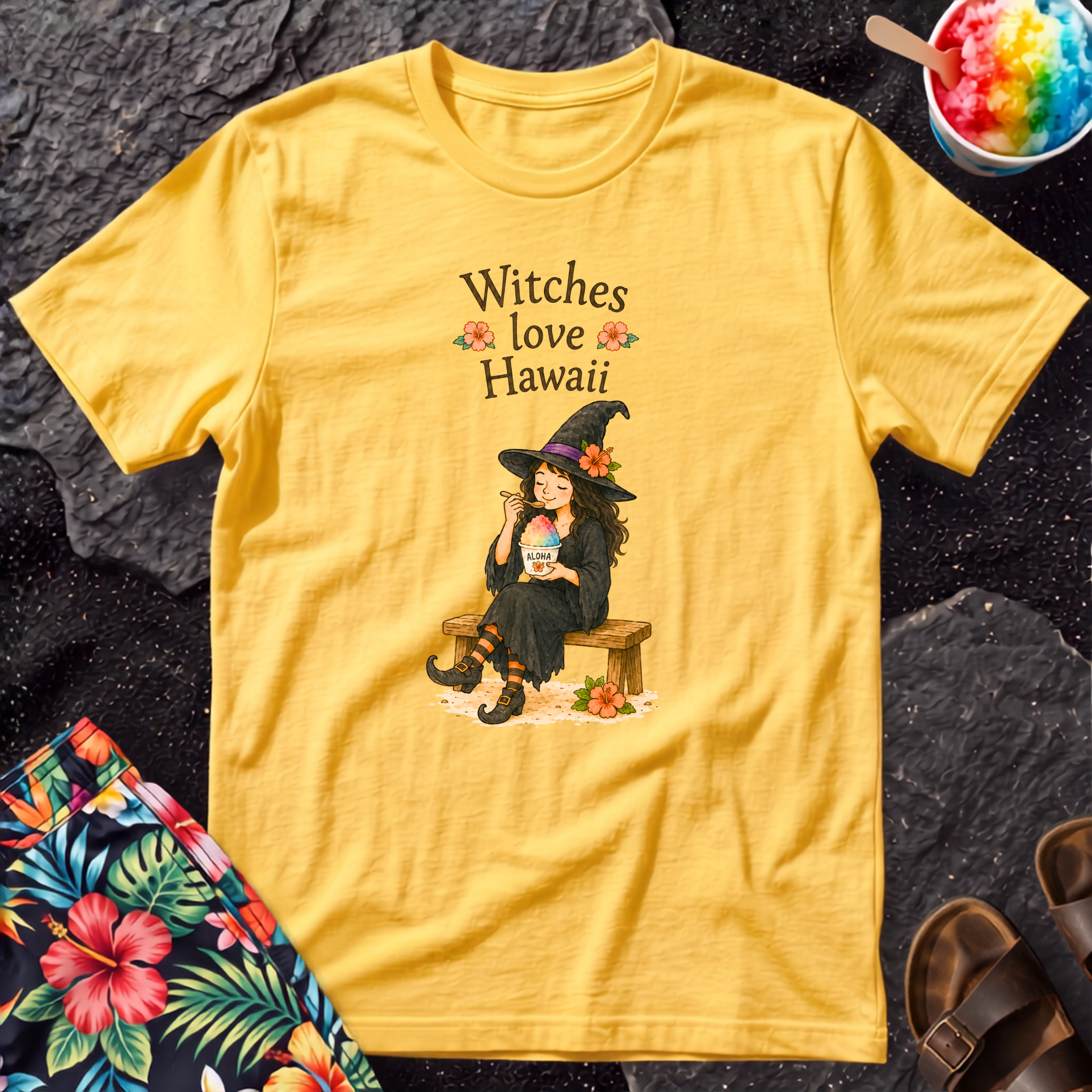 Witches Love Hawaii T‑Shirt — Tropical Witch Graphic Tee