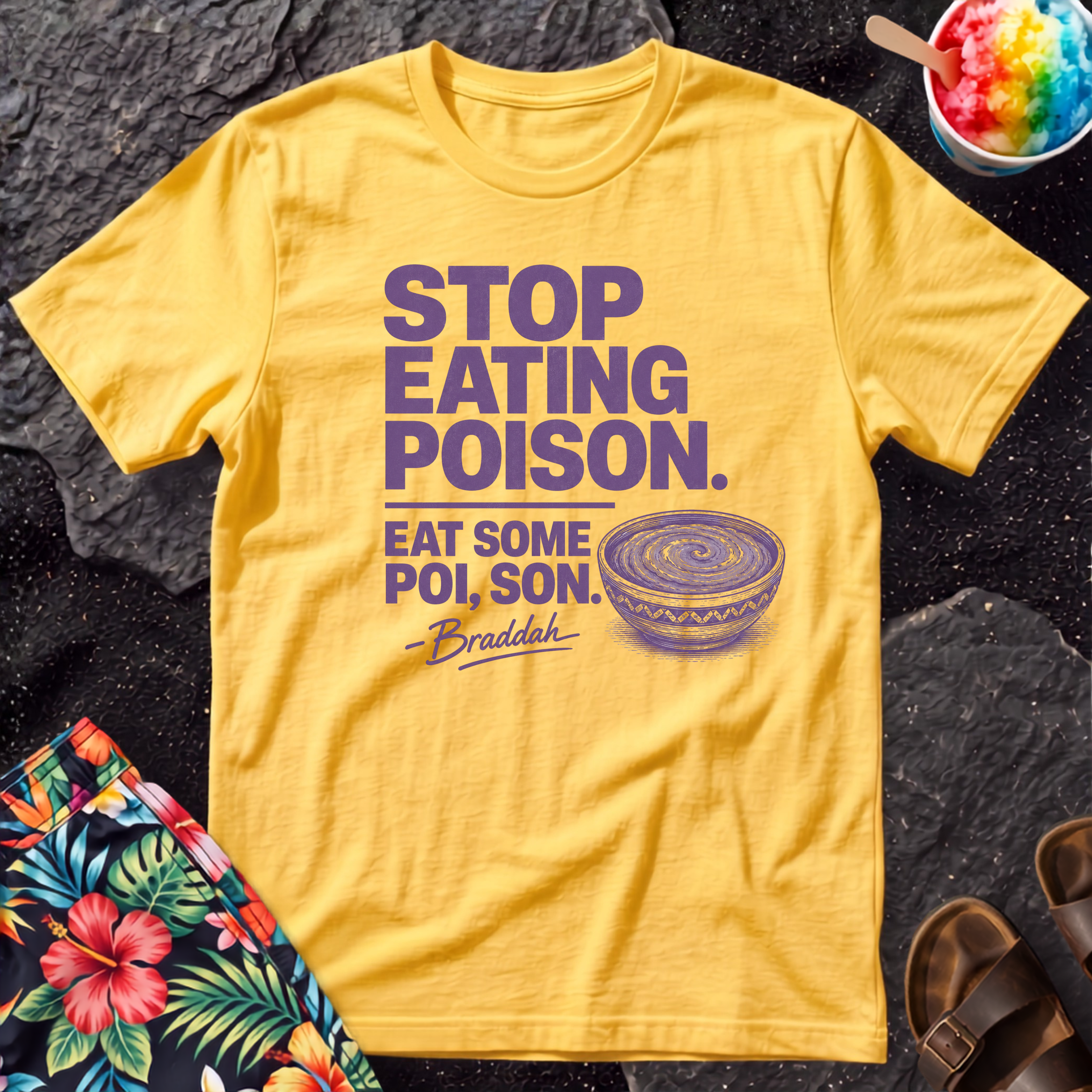 Eat Some Poi, Son (Purple) Hawaiian T-Shirt