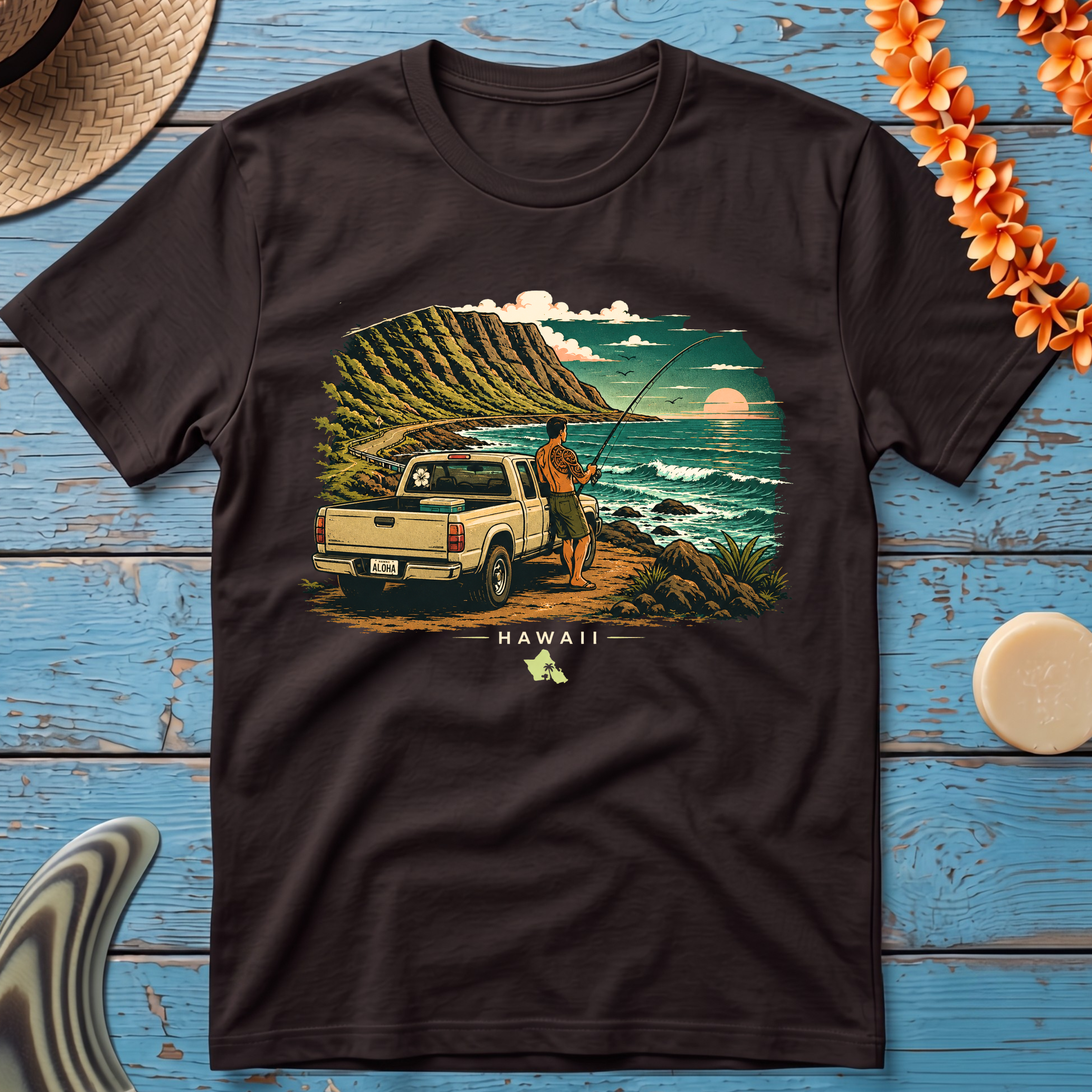 Pickup Truck Fishing T-Shirt