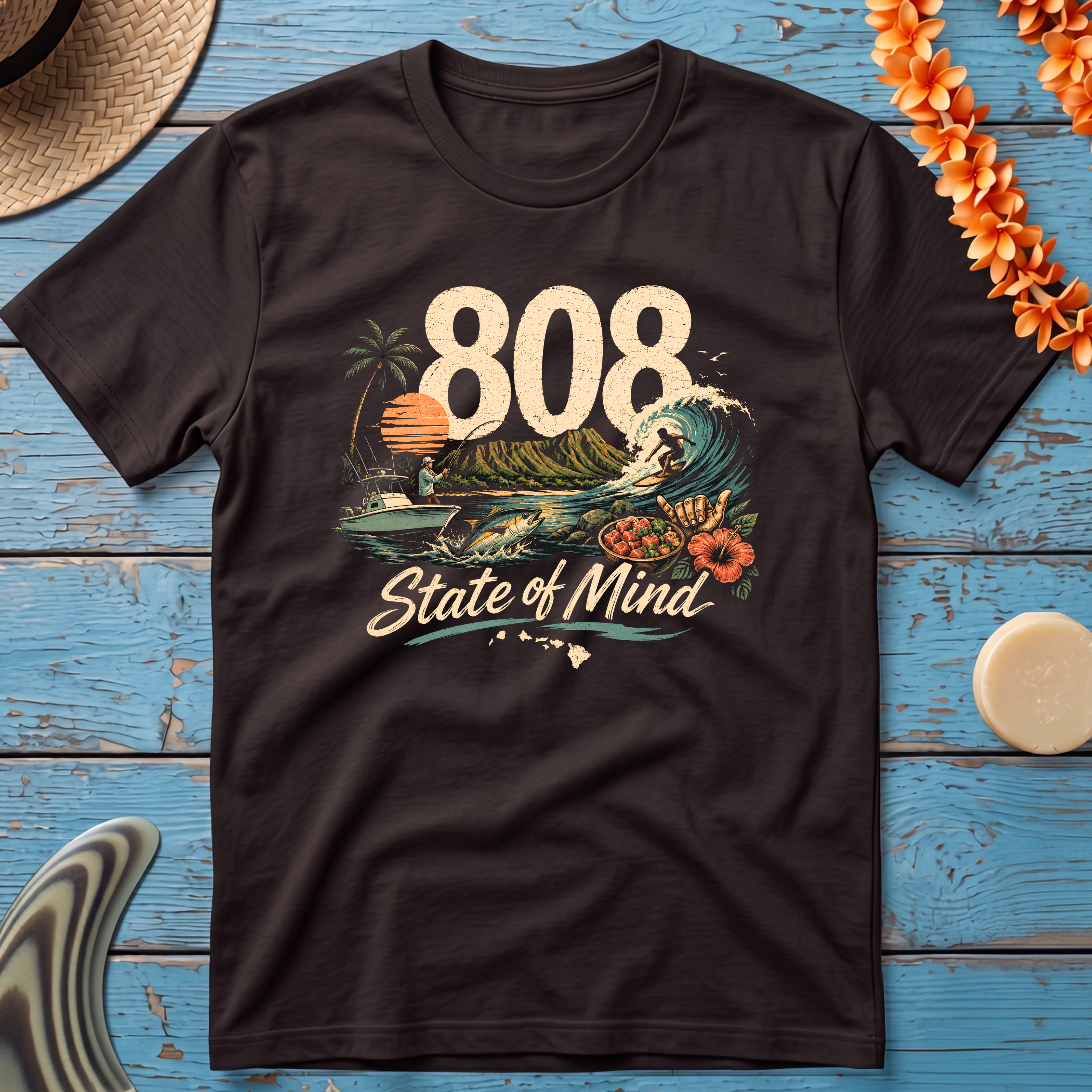 808 State of Mind Hawaiian T-Shirt