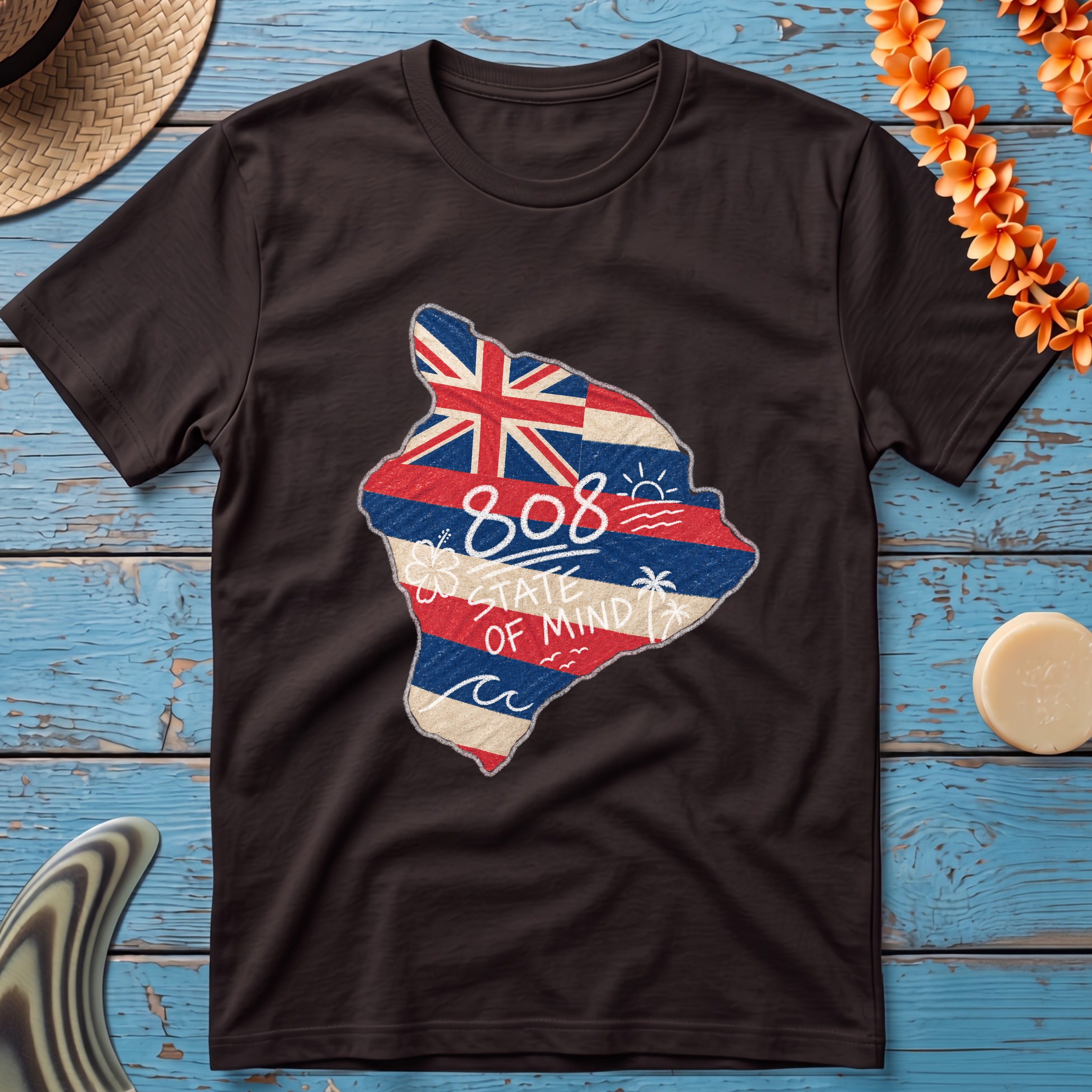 808 Hawaii Flag T-Shirt