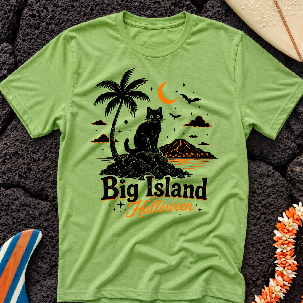 Big Island black Cat Halloween T-Shirt