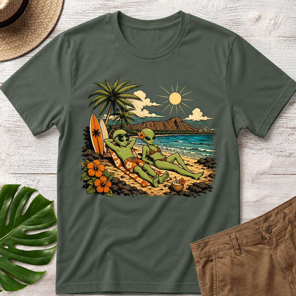 Alien Surfers Hawaiian T‑Shirt