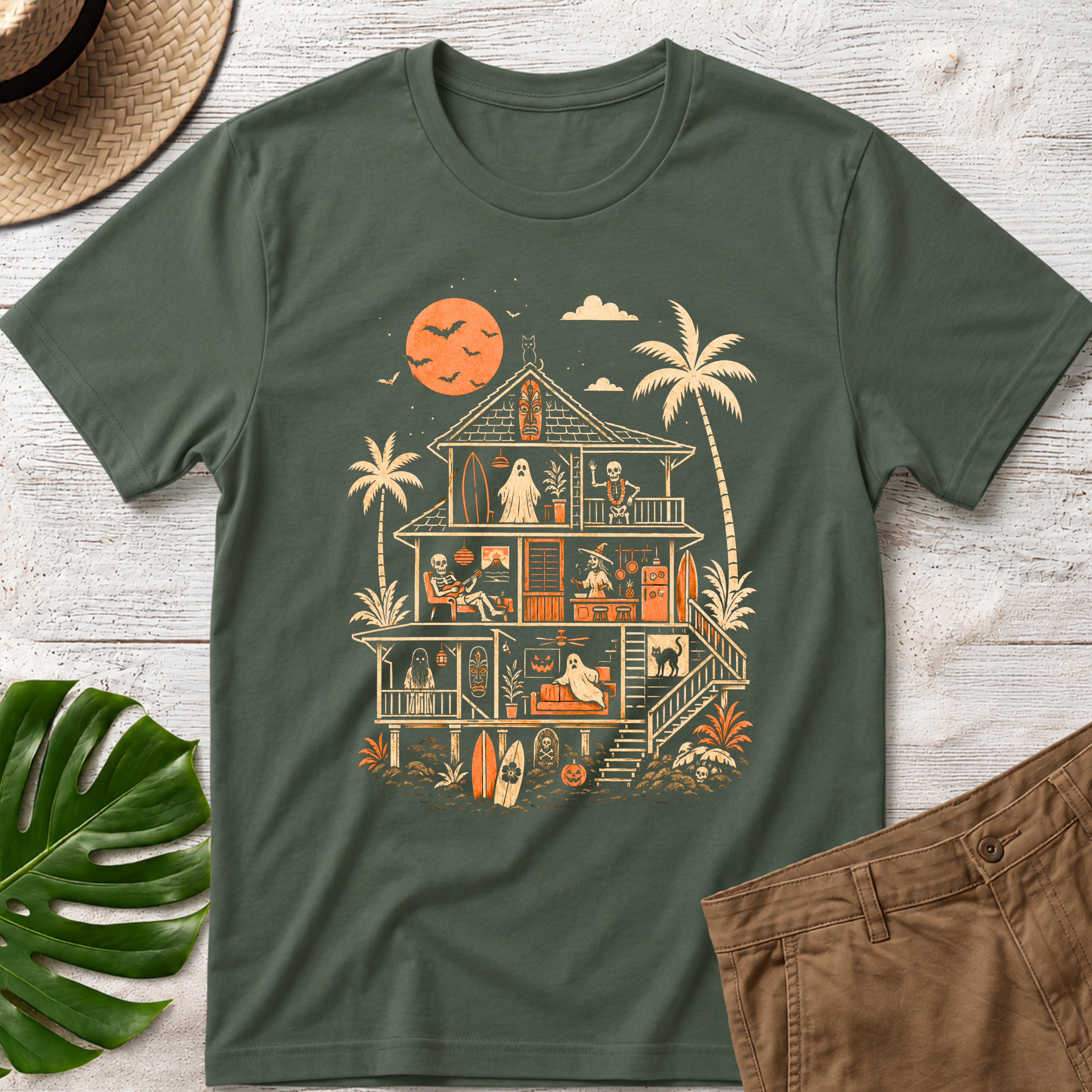 Hawaii Haunted House Halloween T-Shirt