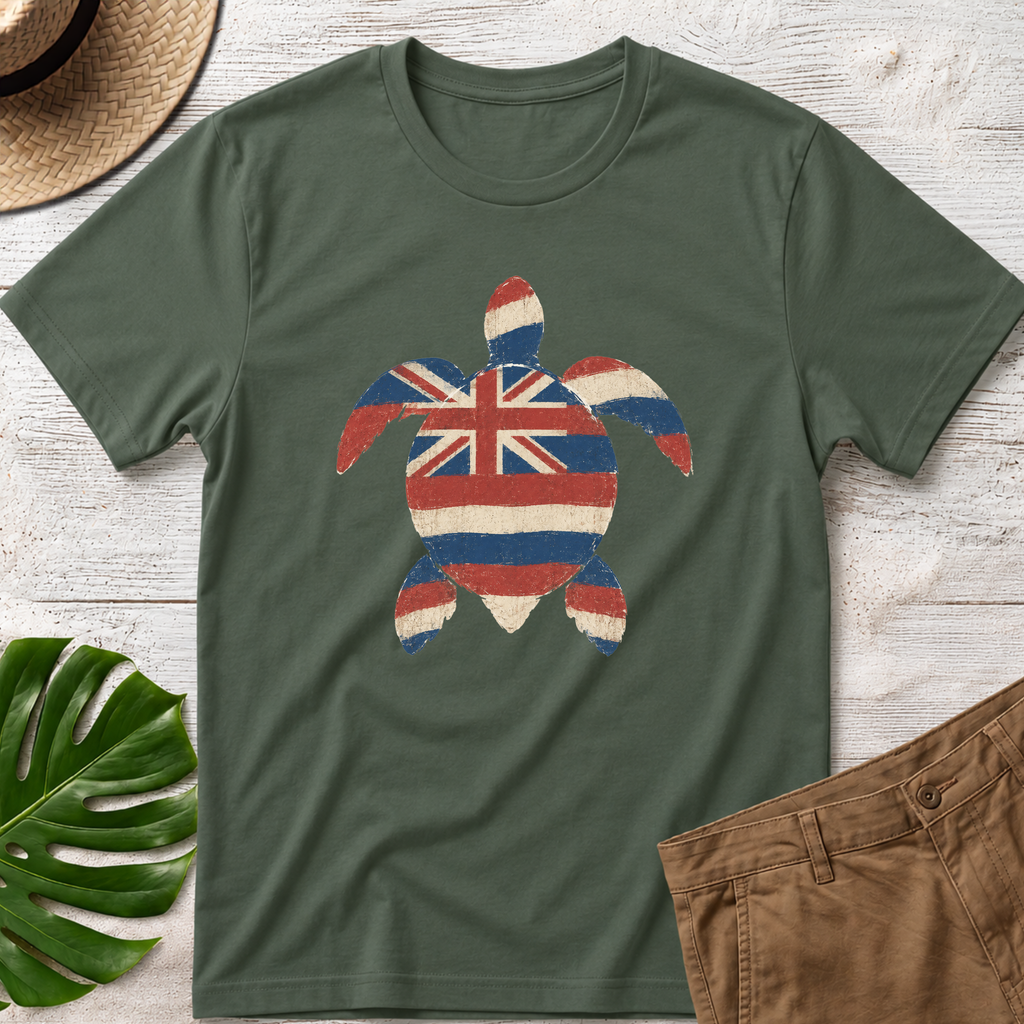 Hawaiian Sea Turtle Flag T-Shirt