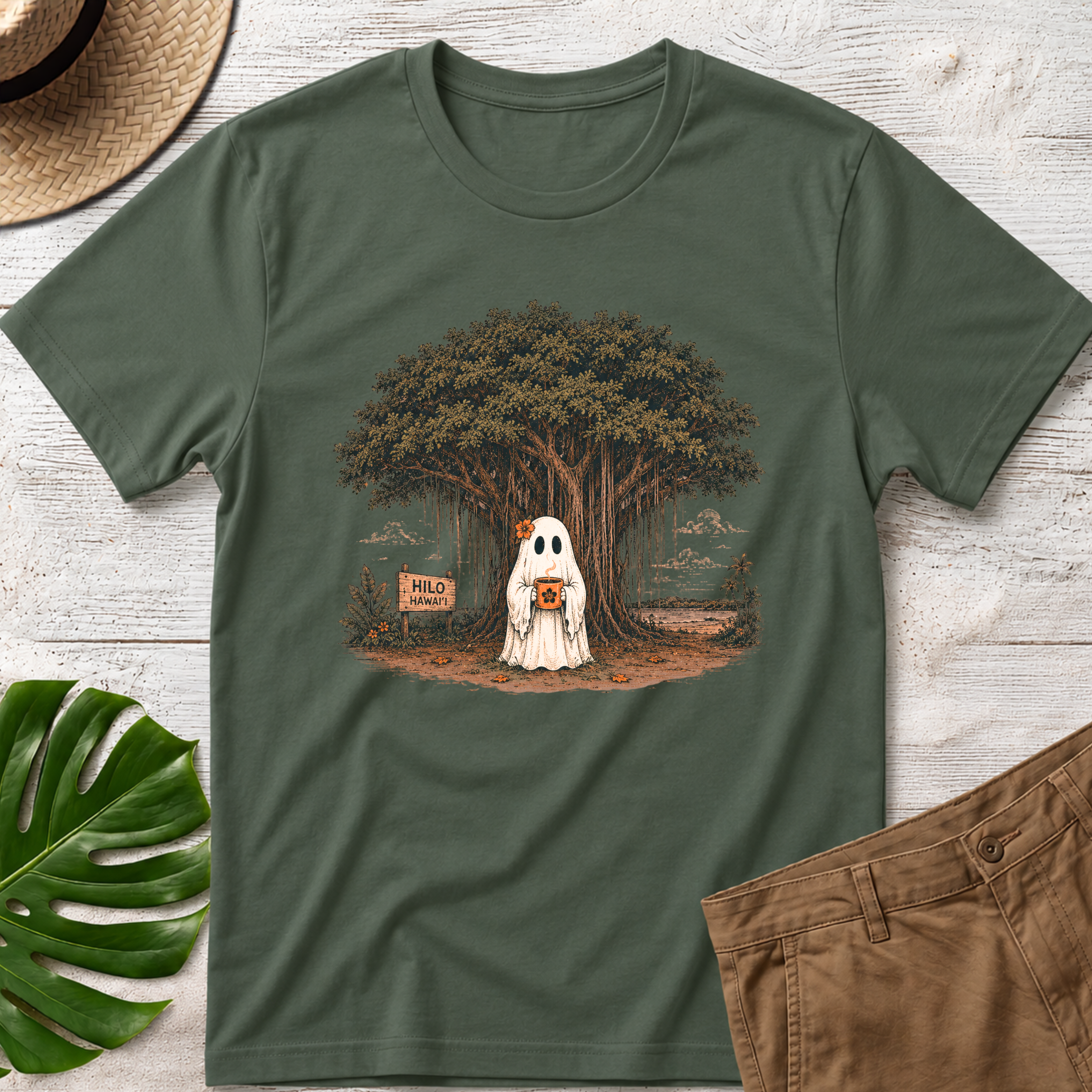Ghost Under the Banyan Tree Halloween T-Shirt