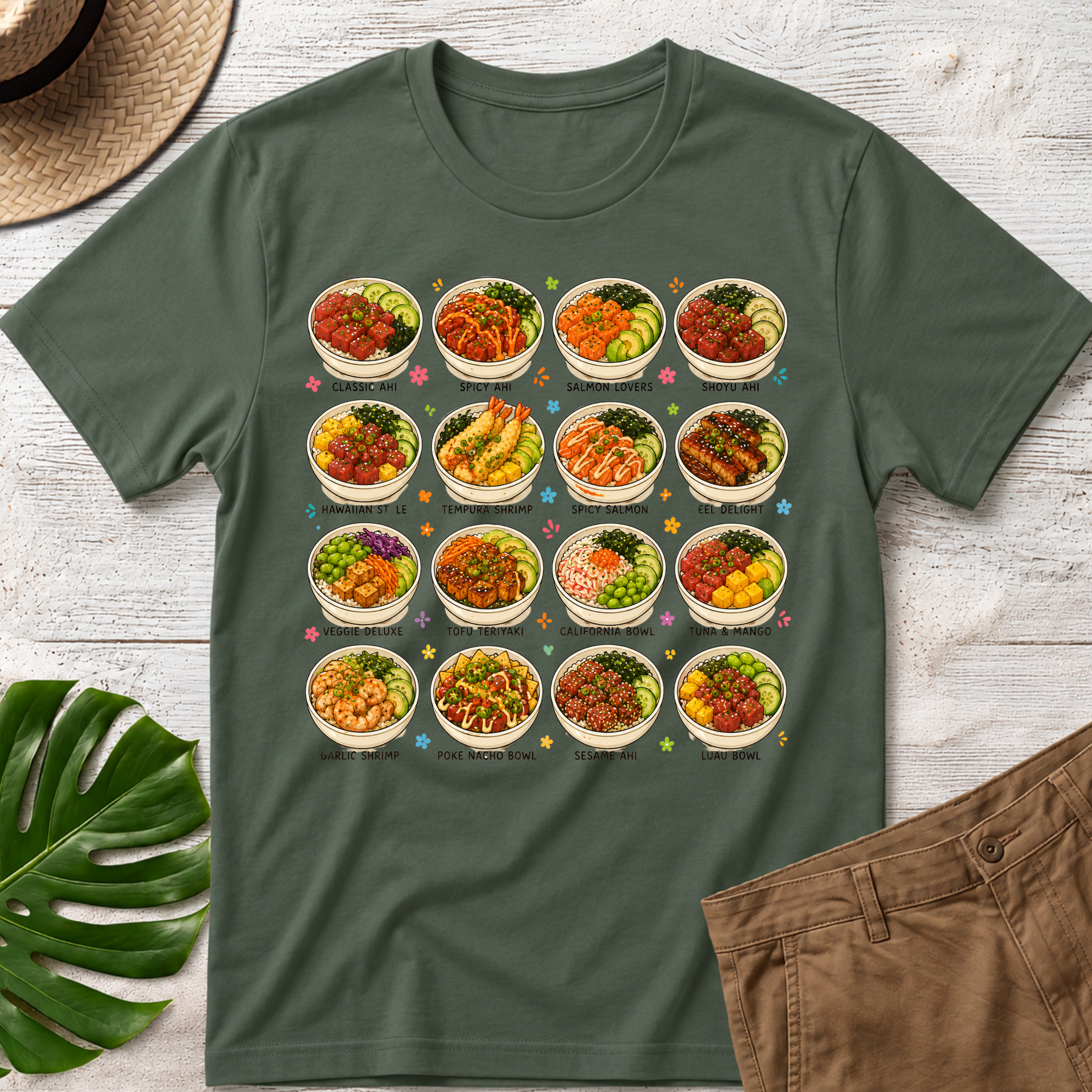 Poke Bowls Hawaiian T-Shirt