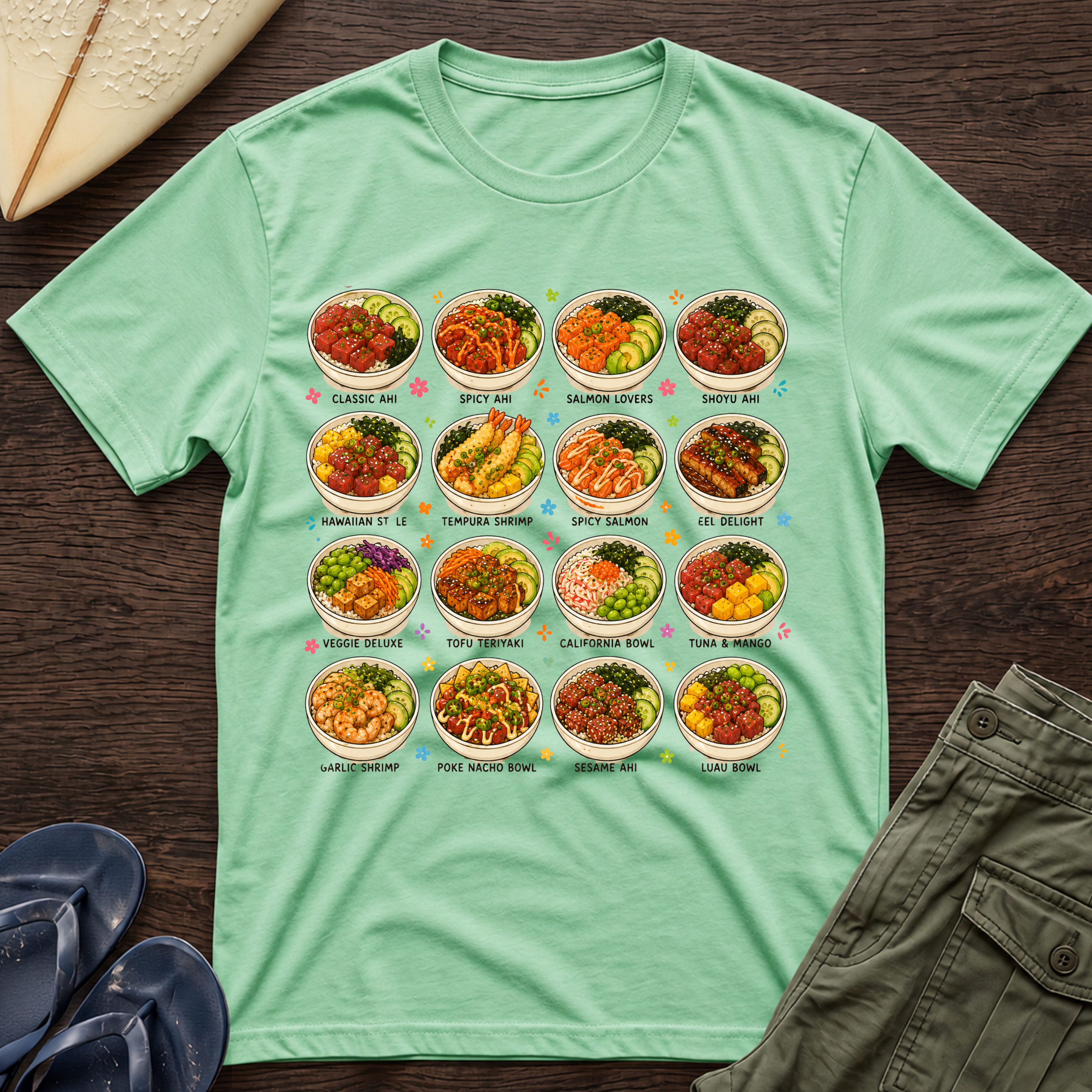 Poke Bowls Hawaiian T-Shirt
