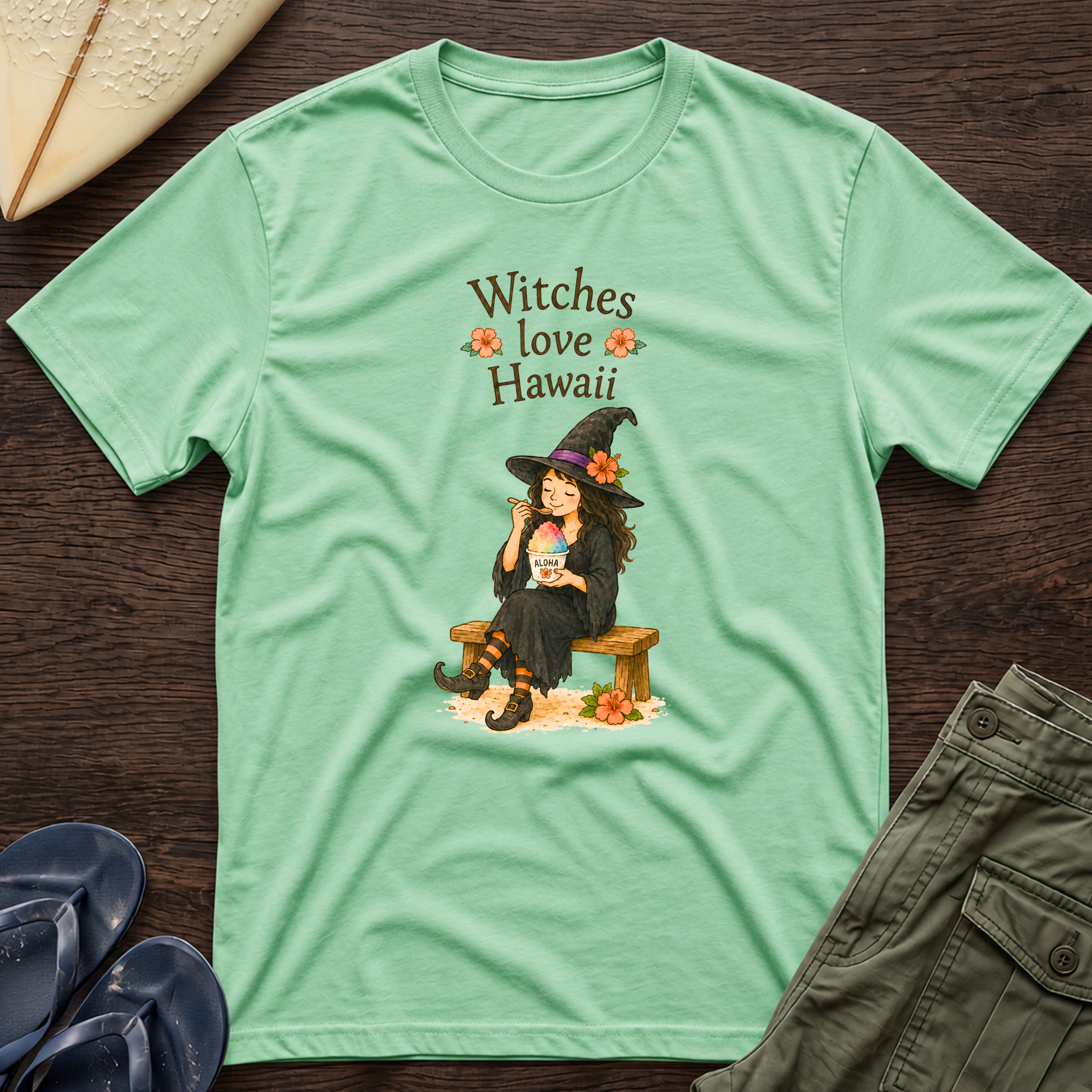 Witches Love Hawaii T‑Shirt — Tropical Witch Graphic Tee