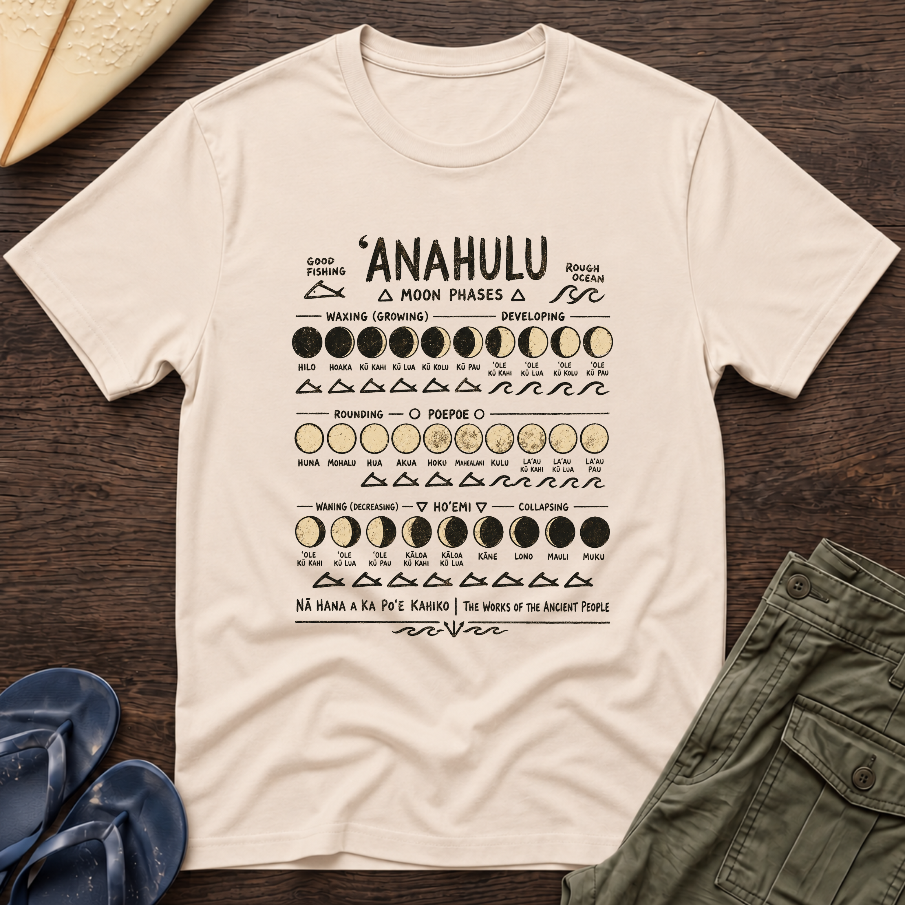 Hawaiian Moon Phases Anahulu T-Shirt