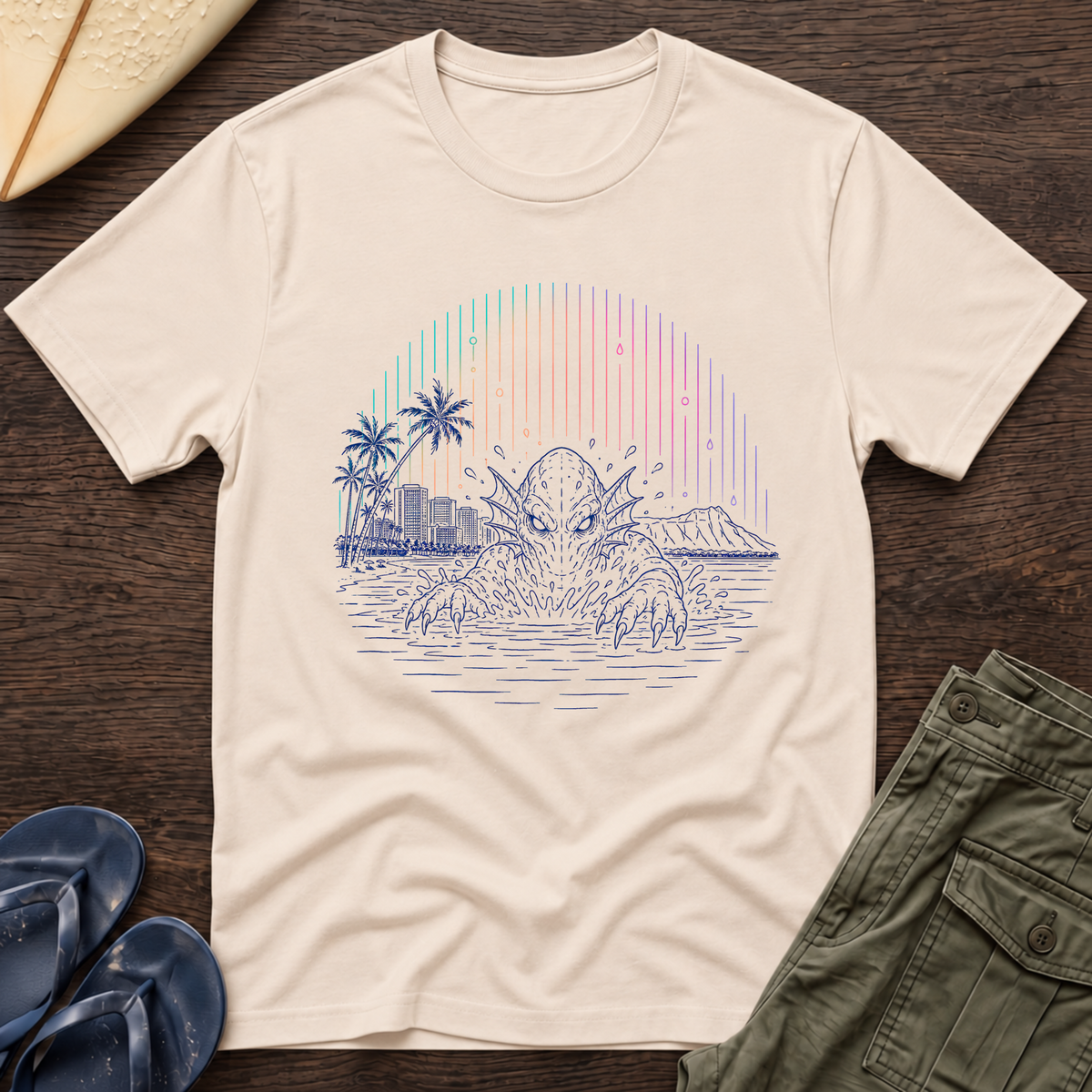 Hawaiian Beach Monster Sunset T-Shirt