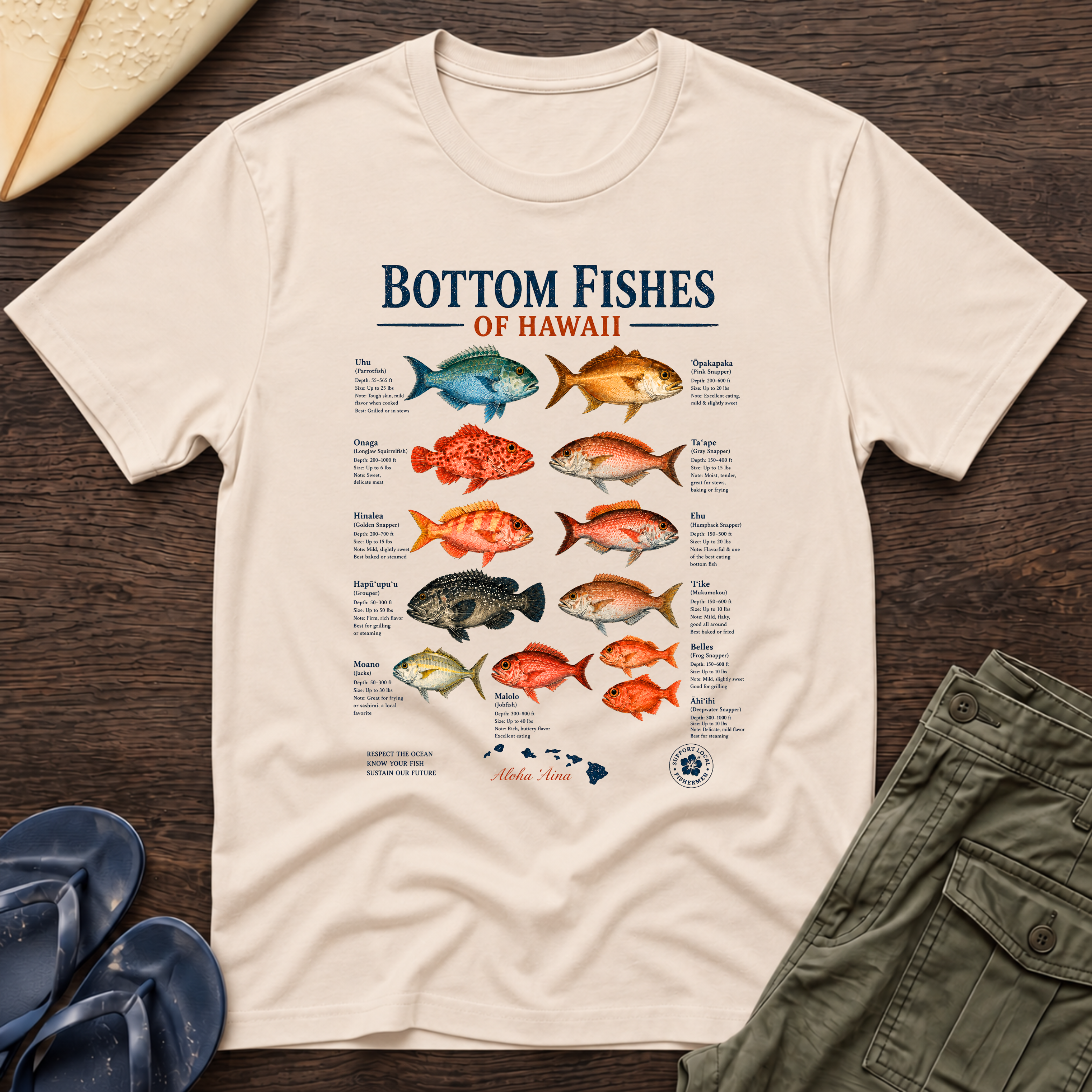 Bottom Fishes of Hawaii T-Shirt