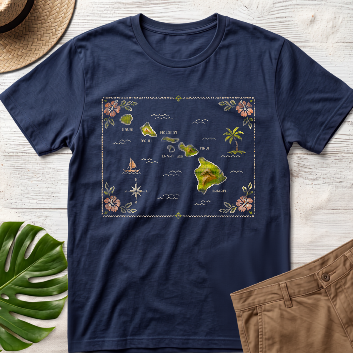 Hawaii Island Map T-Shirt