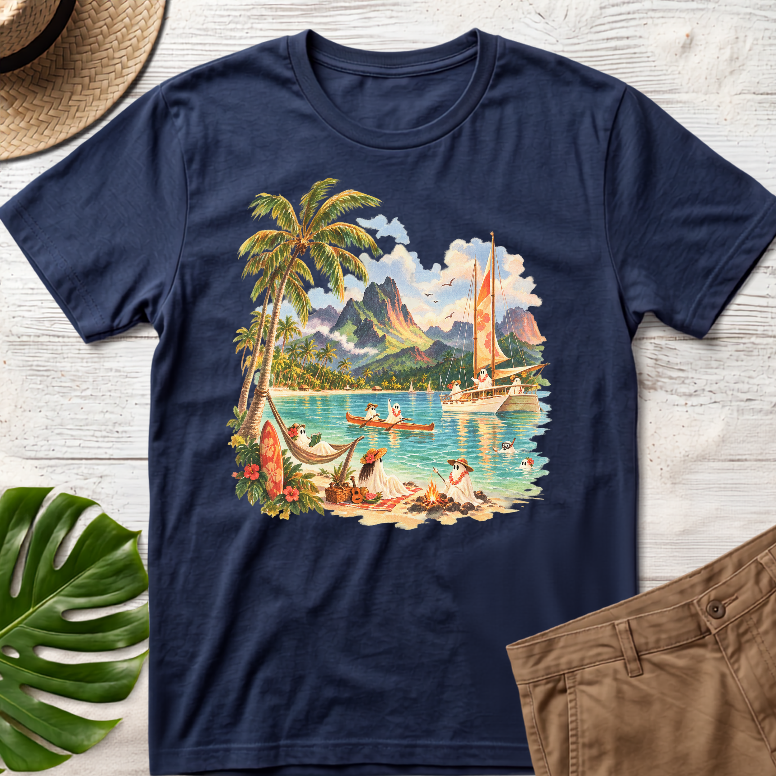 Ghost Beach Sailboat T‑Shirt