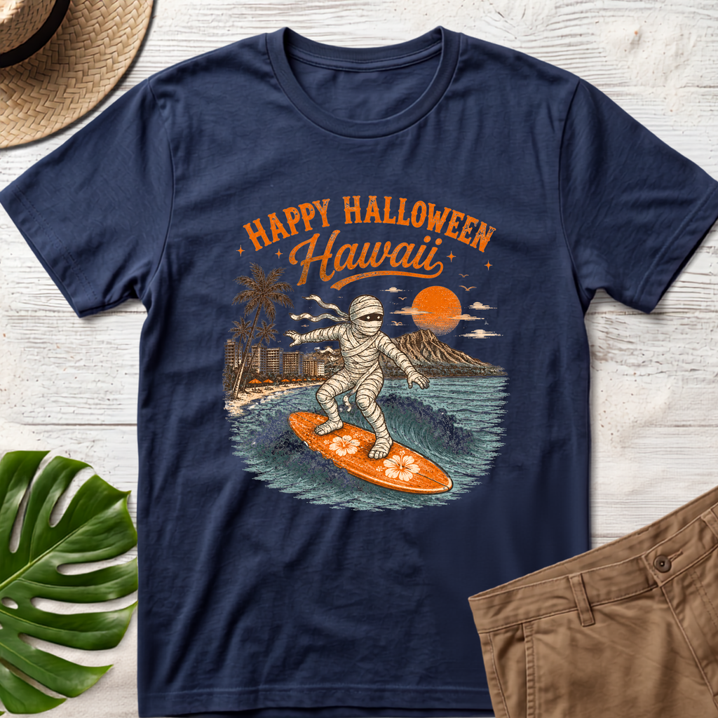 Surfing Mummy Halloween T-Shirt
