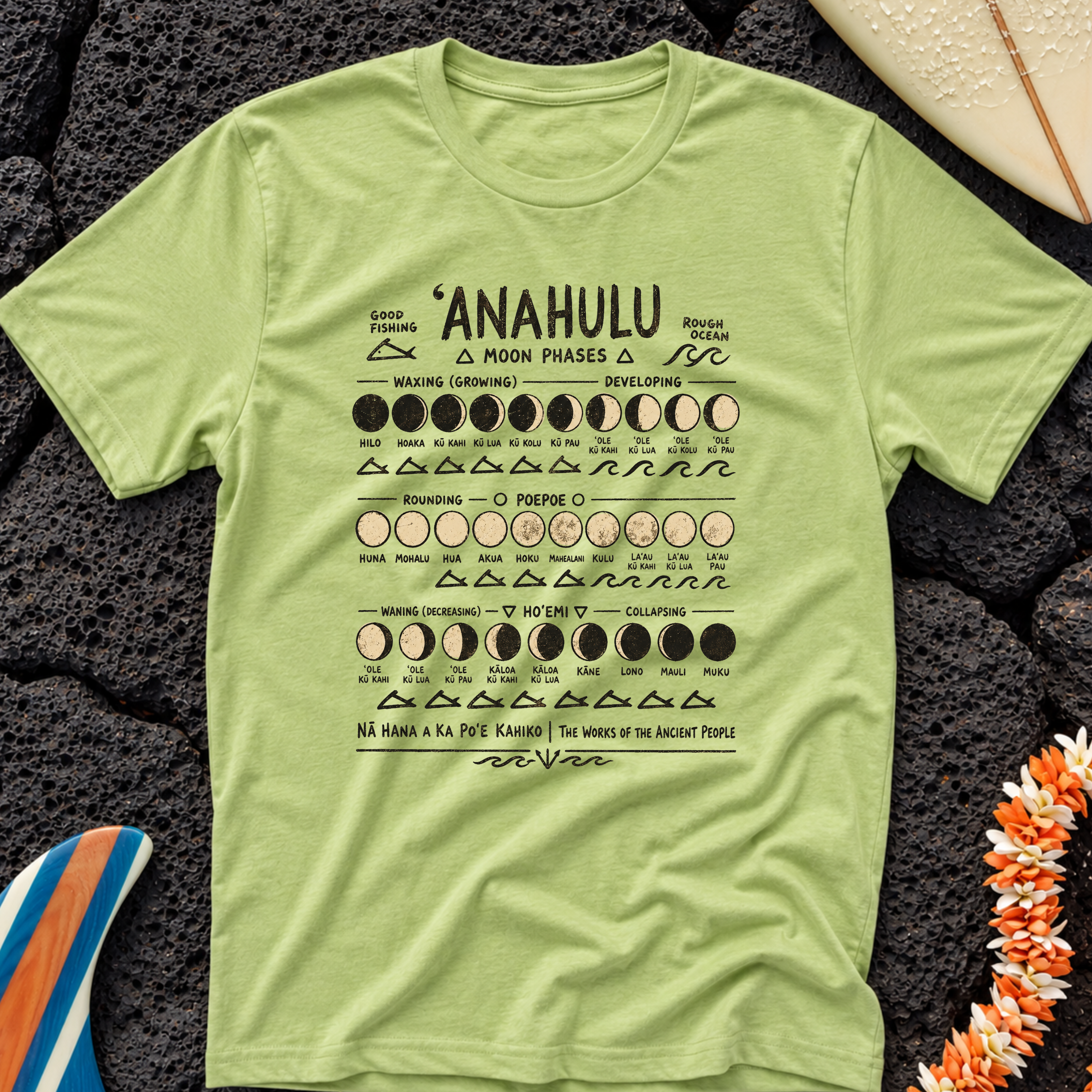 Hawaiian Moon Phases Anahulu T-Shirt