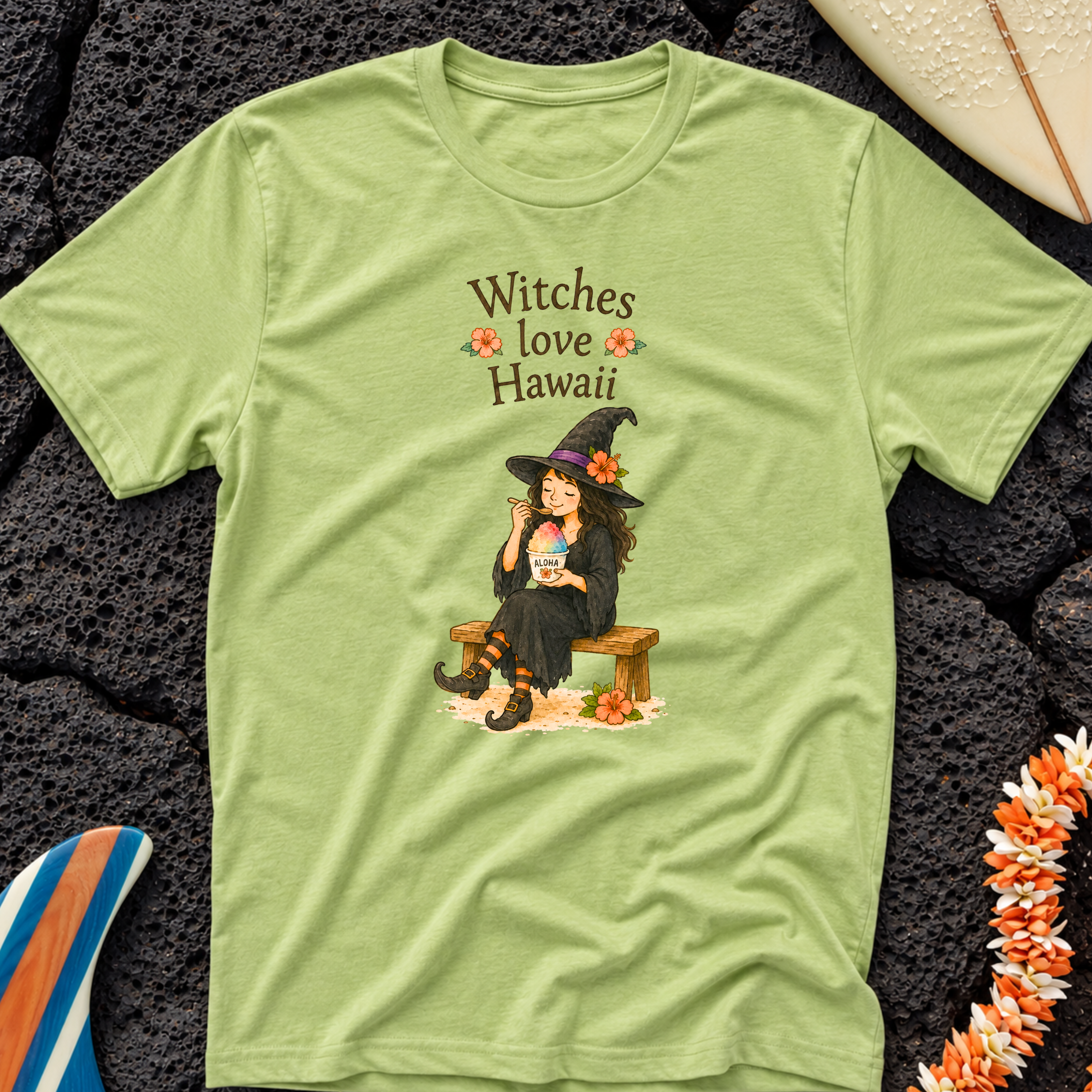 Witches Love Hawaii T‑Shirt — Tropical Witch Graphic Tee