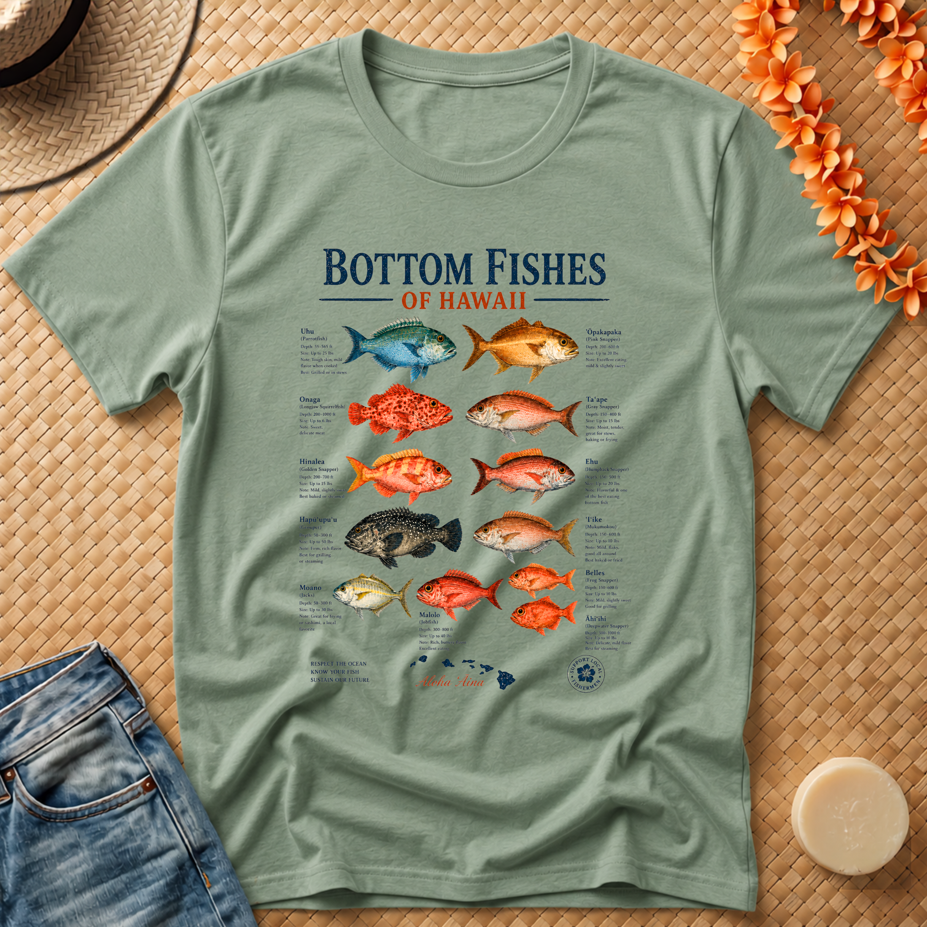 Bottom Fishes of Hawaii T-Shirt