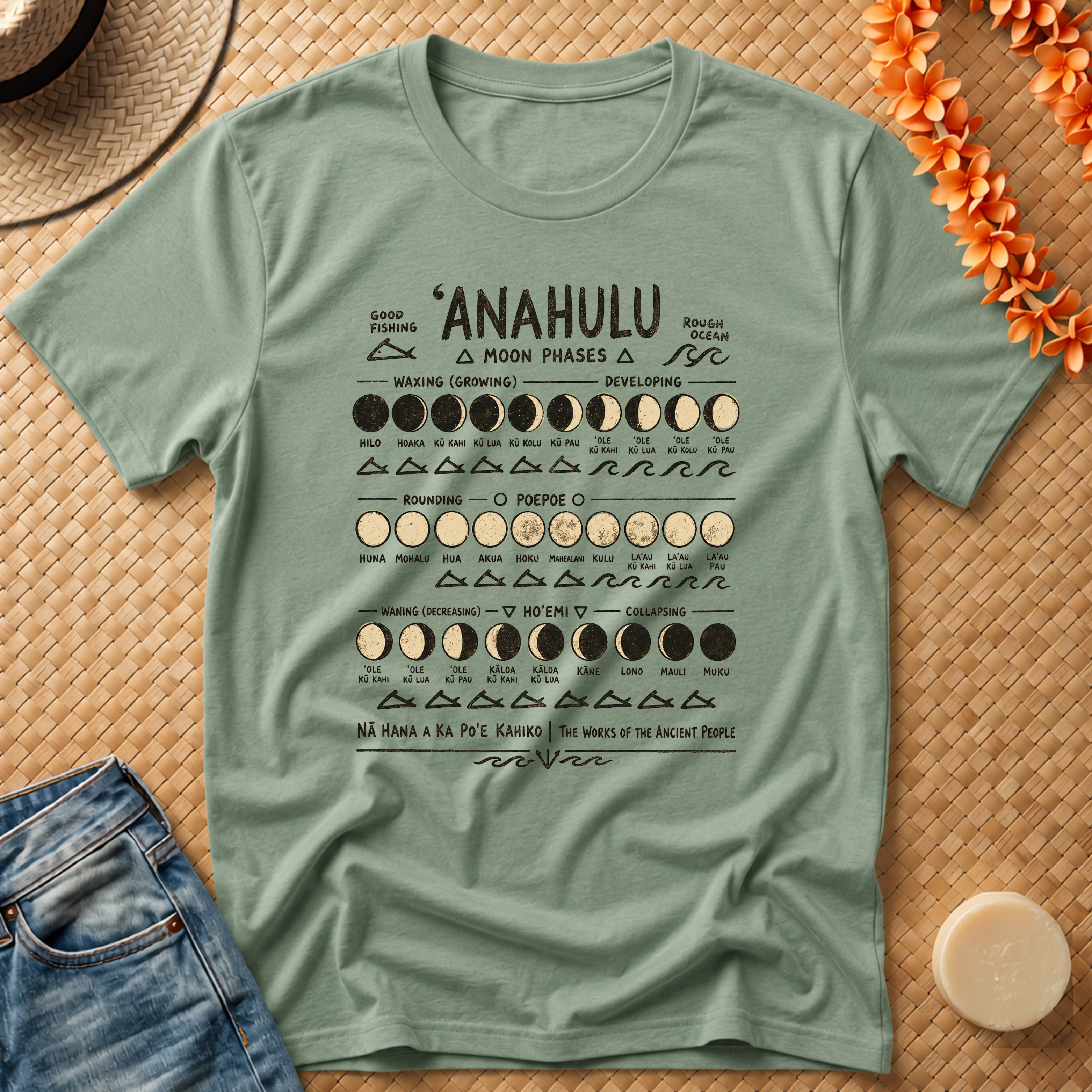 Hawaiian Moon Phases Anahulu T-Shirt