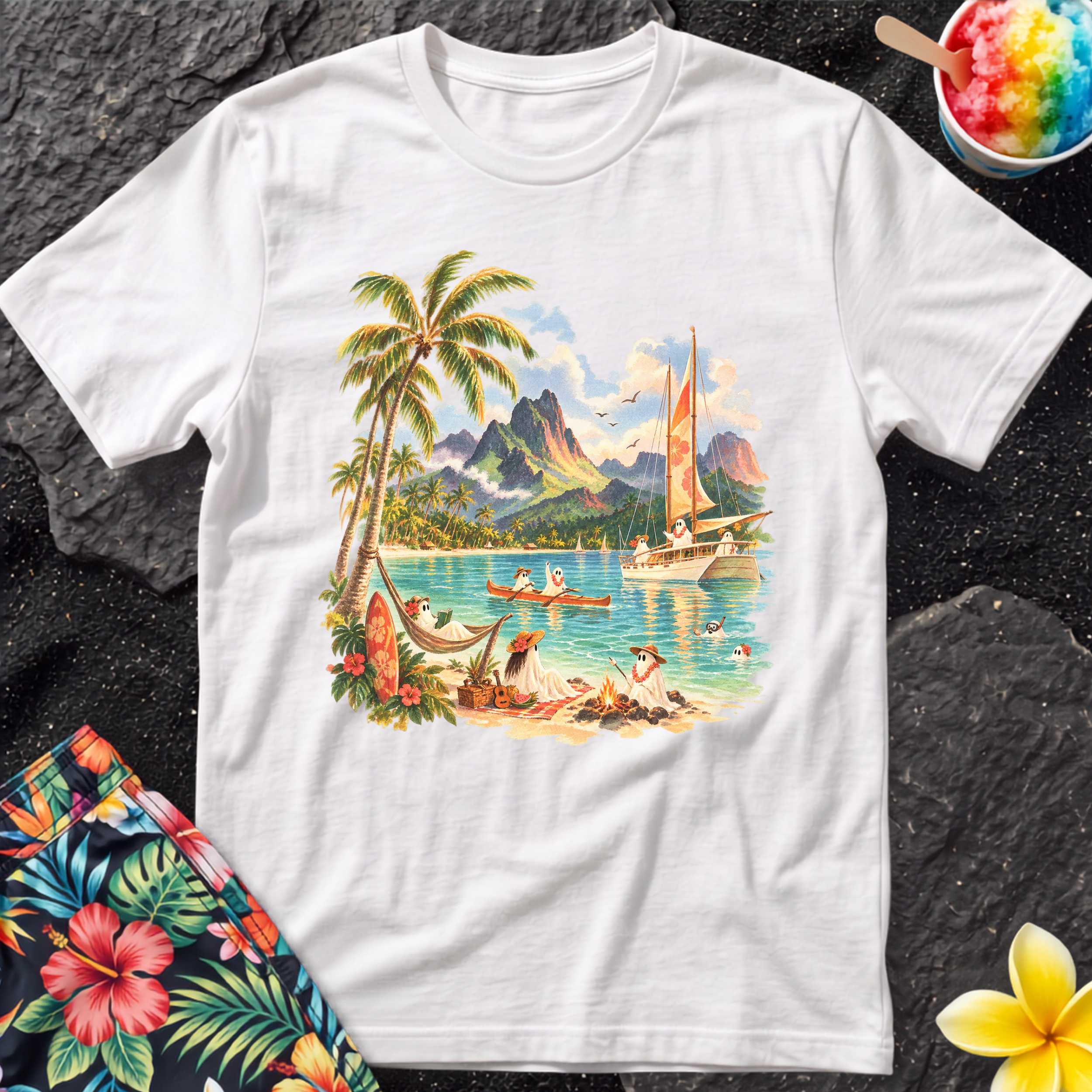 Ghost Beach Sailboat T‑Shirt